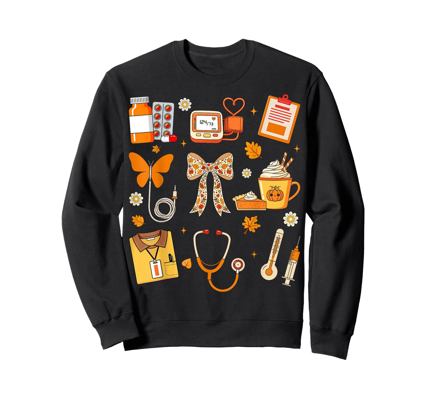Fall Autumn Nurse Pumpkin Spice RN Heartbeat T-Shirt