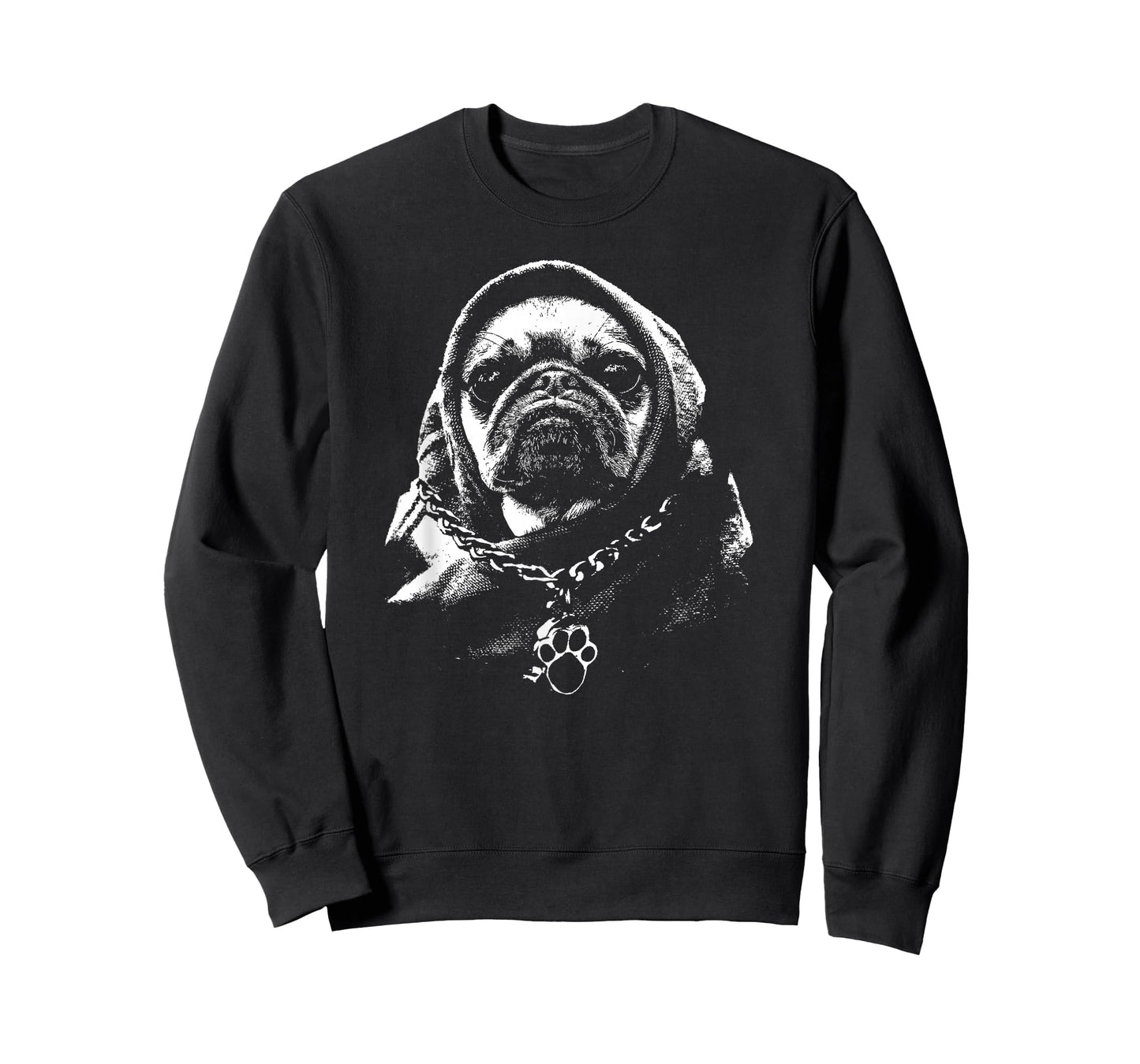Cool Cute Hooded Gangsta Pug Thug Dog T-Shirt
