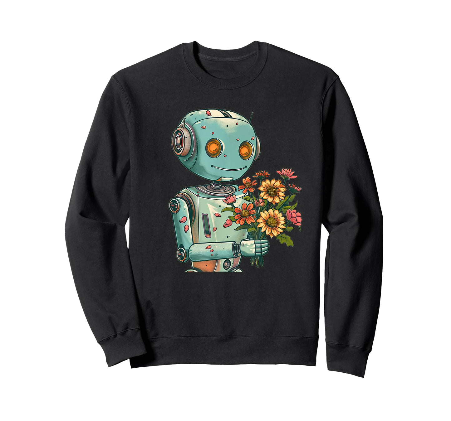 Robot with Bloom and Flowers Outfit for Boys and Girls T-Shirt