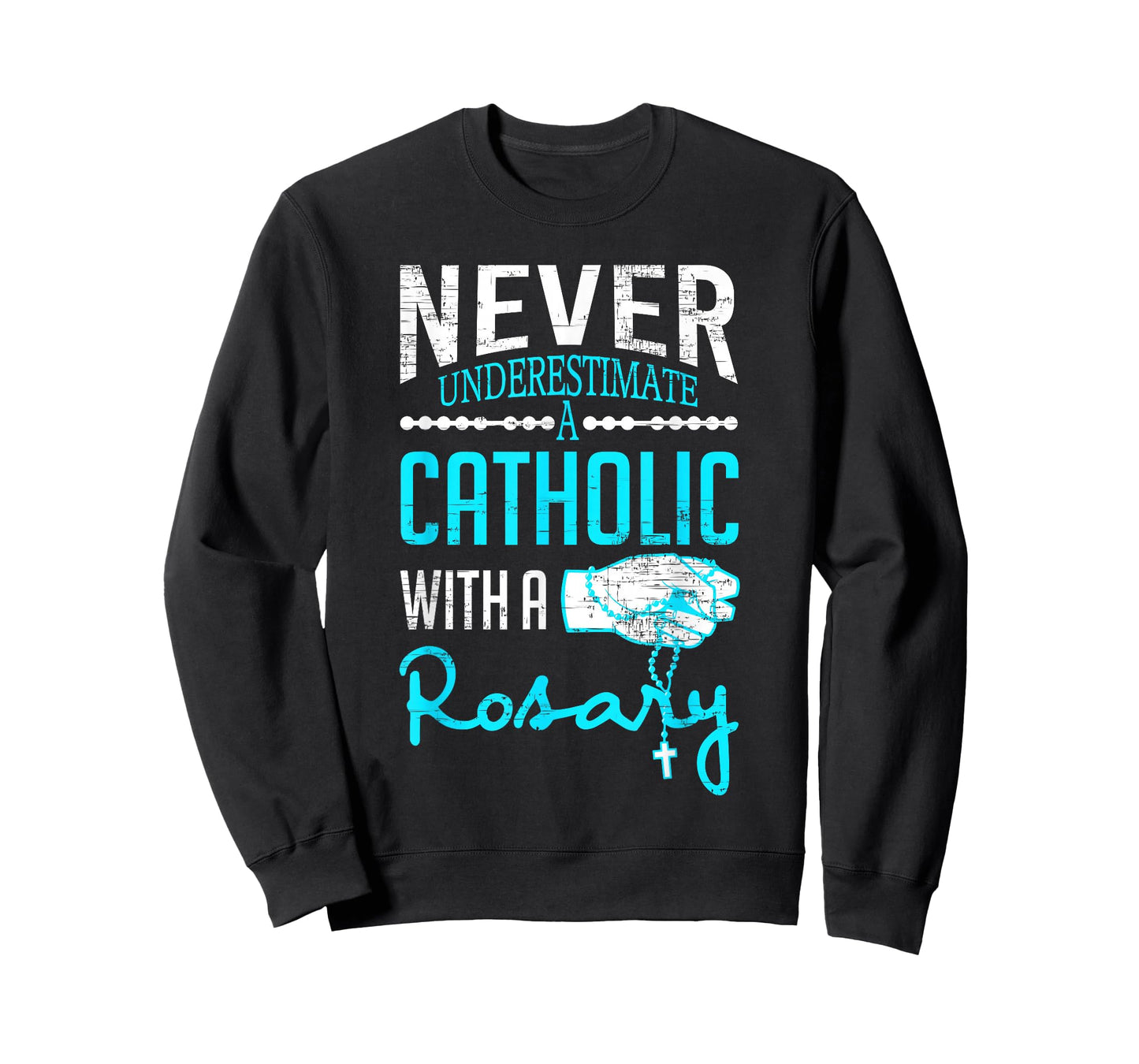 Never Underestimate A Catholic With A Rosary Christian T-Shirt