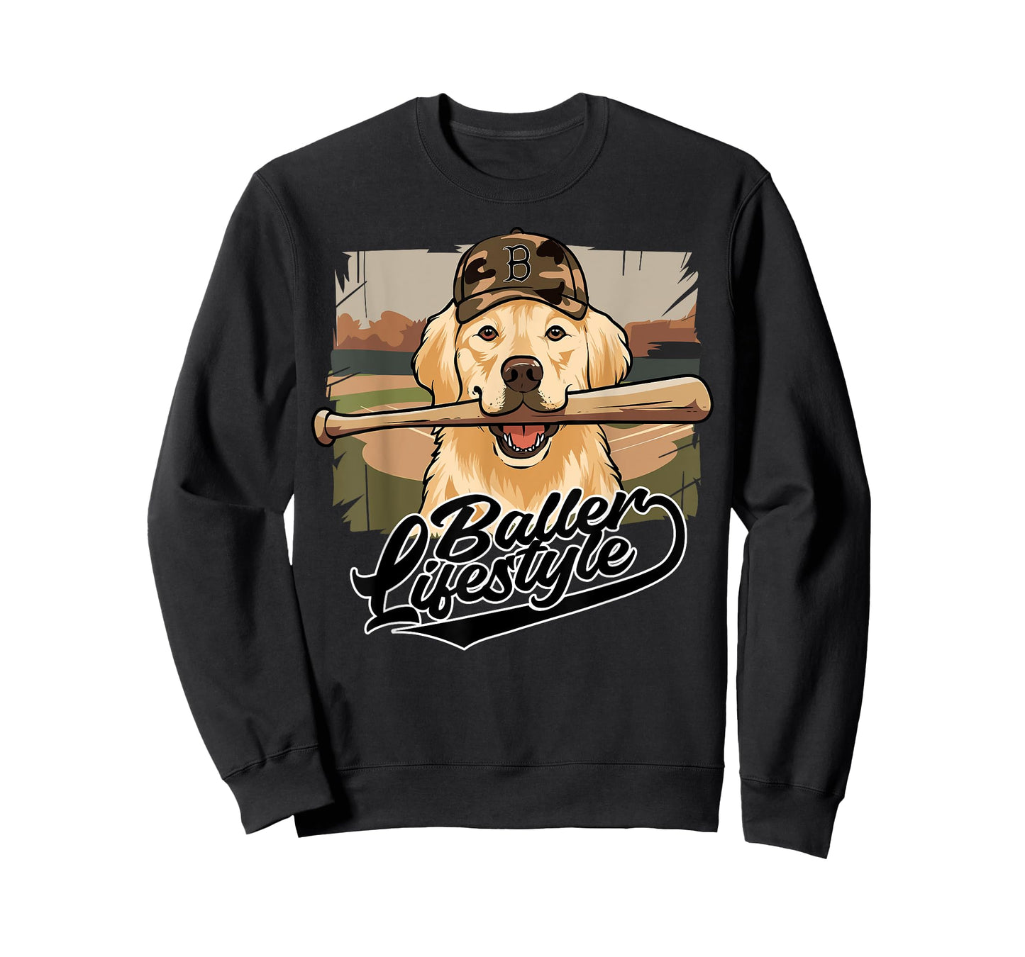 Golden Retrieve Dog Baseball Lifestyle Ice Cream Drip Boy T-Shirt