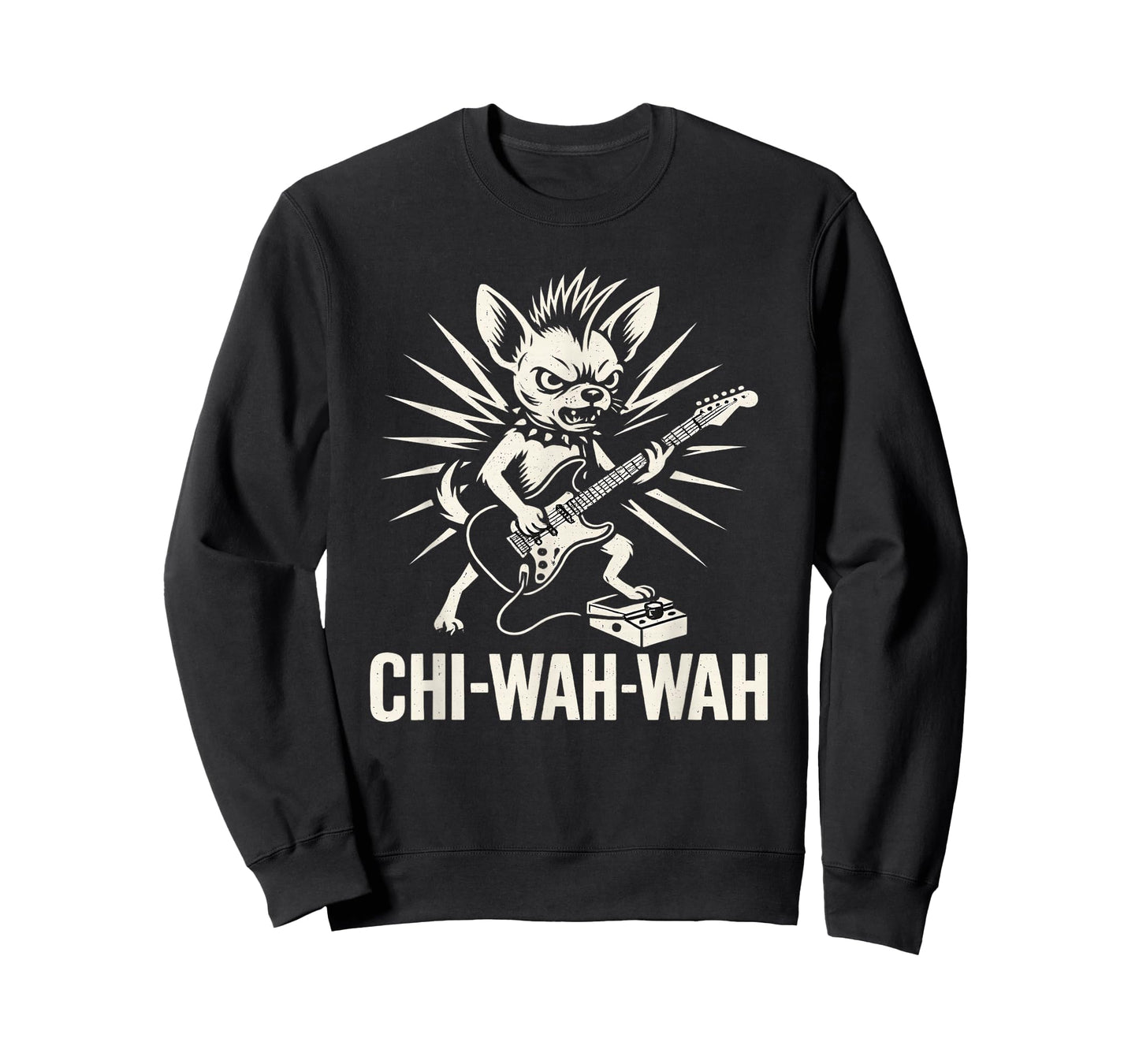 Chihuahua Dog Guitarist Wah Pedal Punk Rocker Music T-Shirt