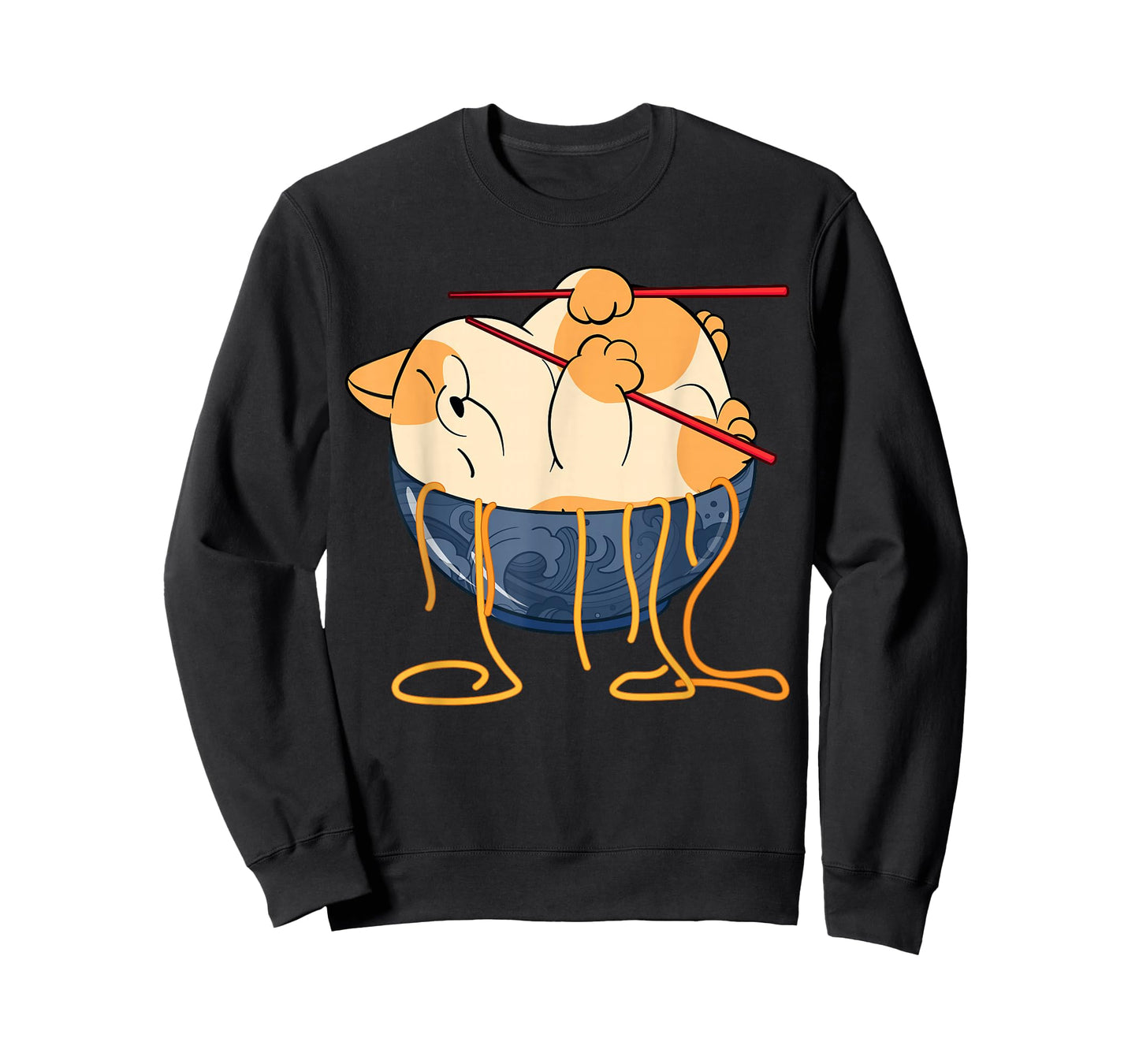 Cute Anime Merch Cat Design Japanese Ramen Noodle Clothes- T-Shirt