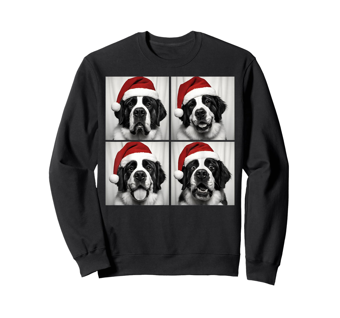 Funny Christmas Saint Bernard Santa Dog Lover Photo Booth T-Shirt