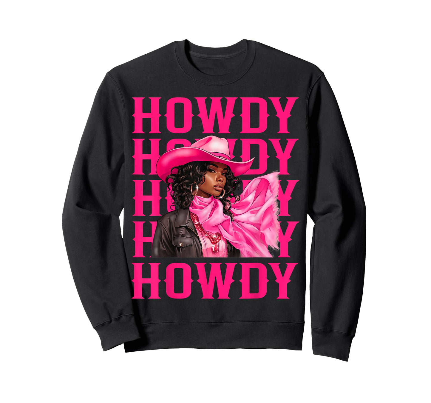 Howdy Western Cowgirl African American Black Women Girls T-Shirt