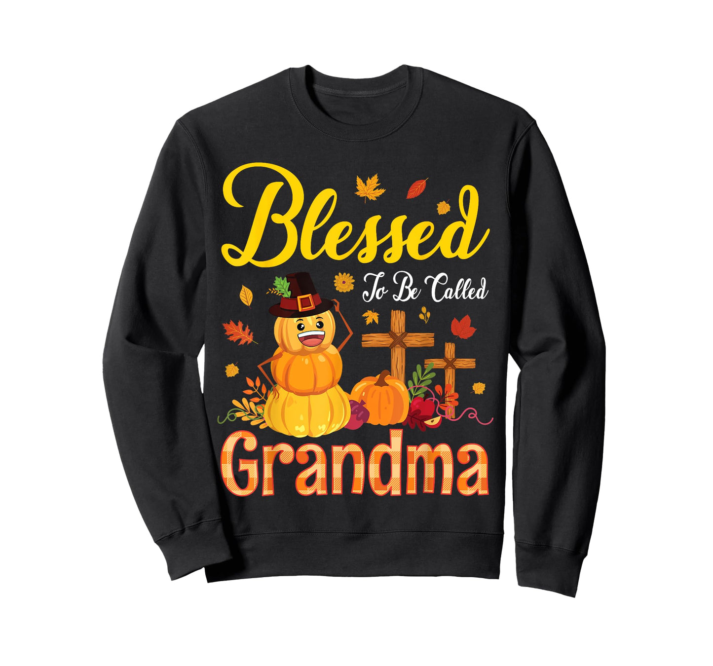 Flower Fruits Pumpkin Pilgrim Blessed To Be Called Grandma T-Shirt
