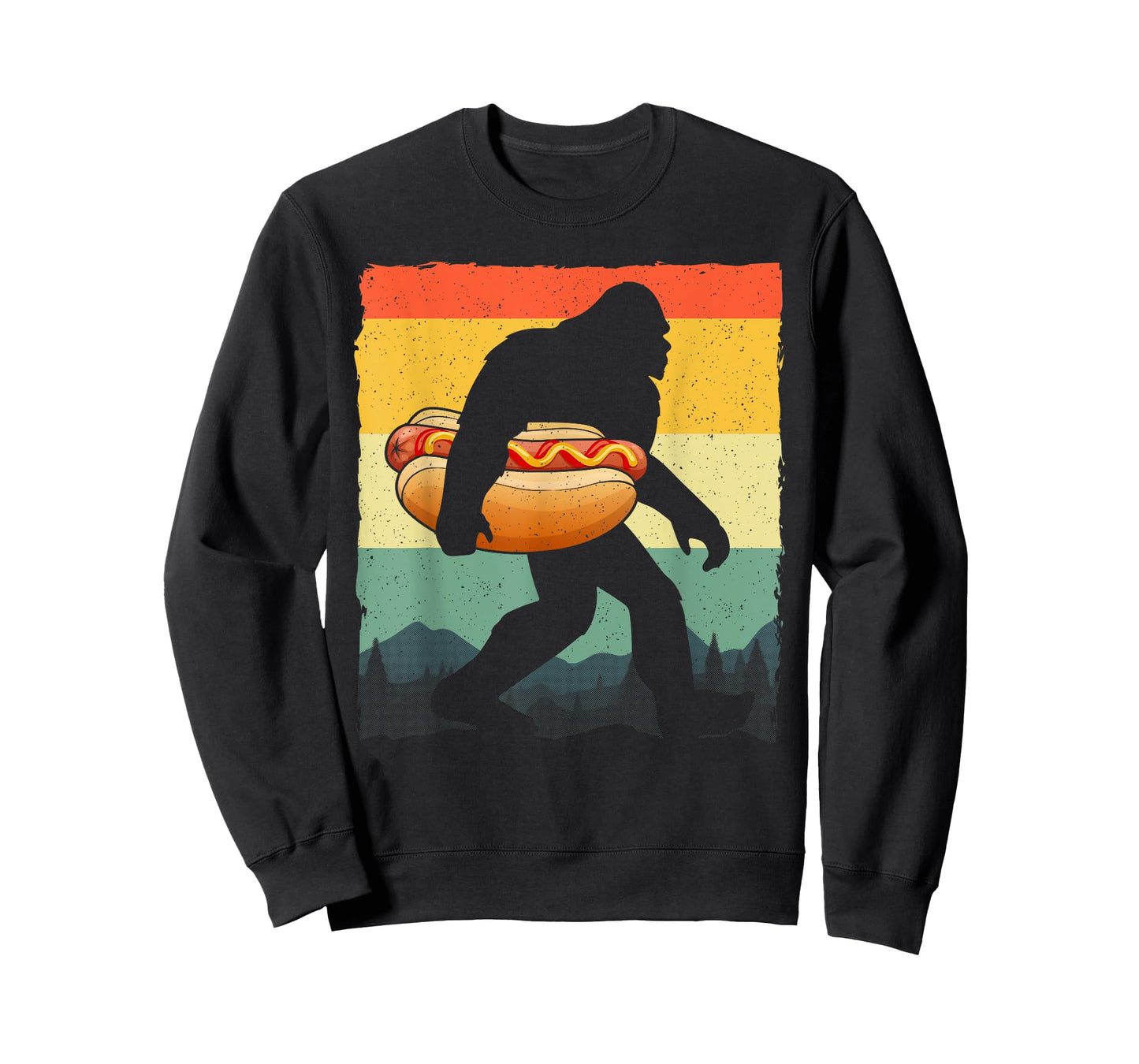 Funny Hot Dog Art for Men Women Bigfoot Hotdog Lovers T-Shirt
