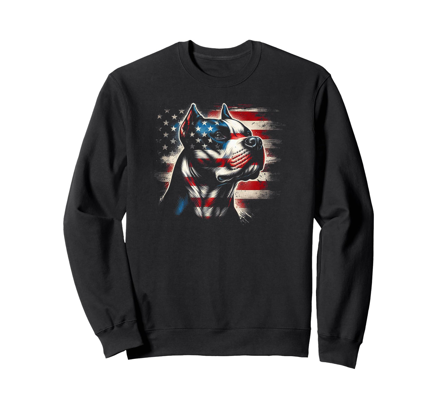4th Of July American Flag Patriotic Pitbull Terrier T-Shirt