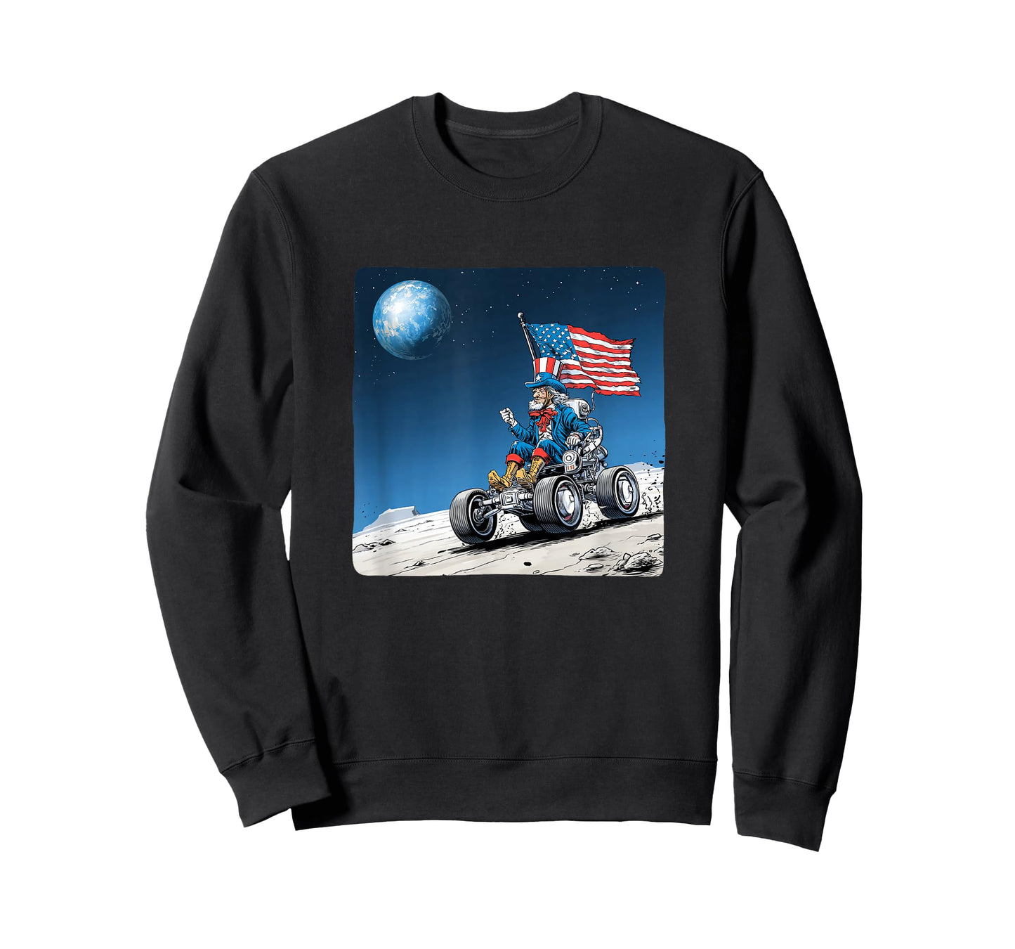Moon Surface with America Vehicle Costume T-Shirt