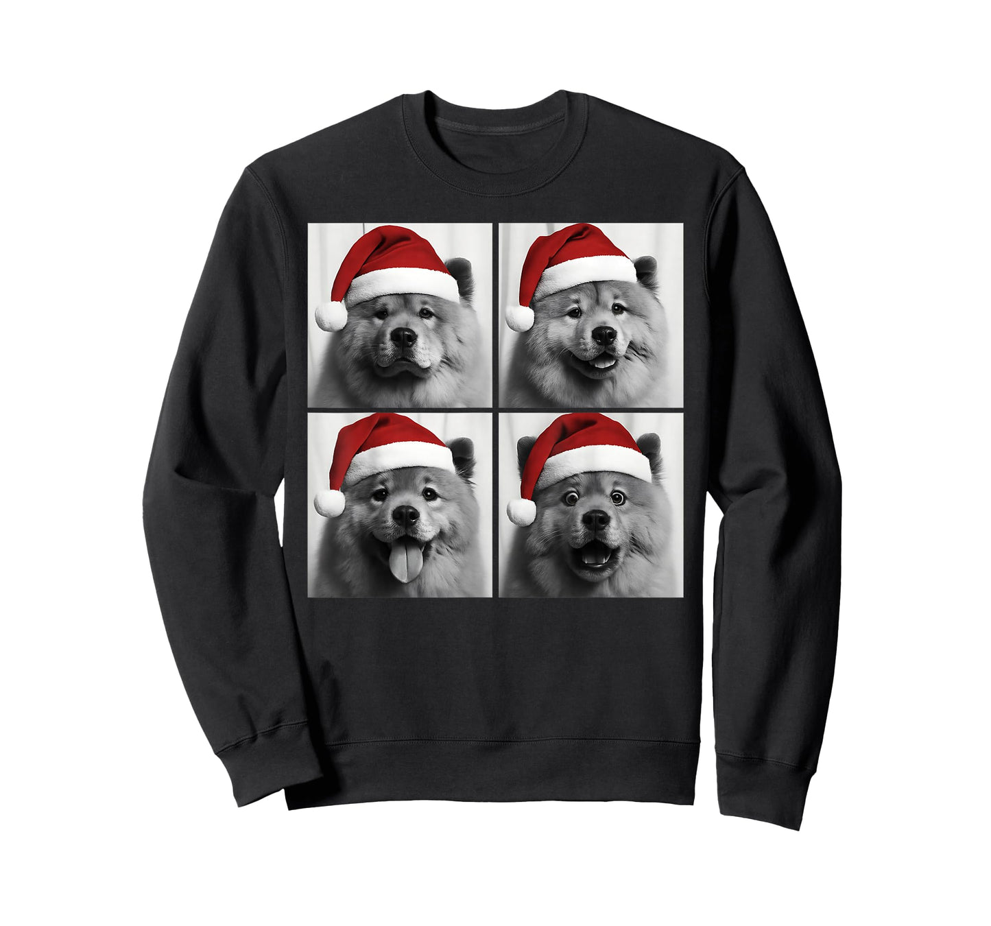 Funny Christmas Chow Chow Santa Dog Lover Photo Booth T-Shirt