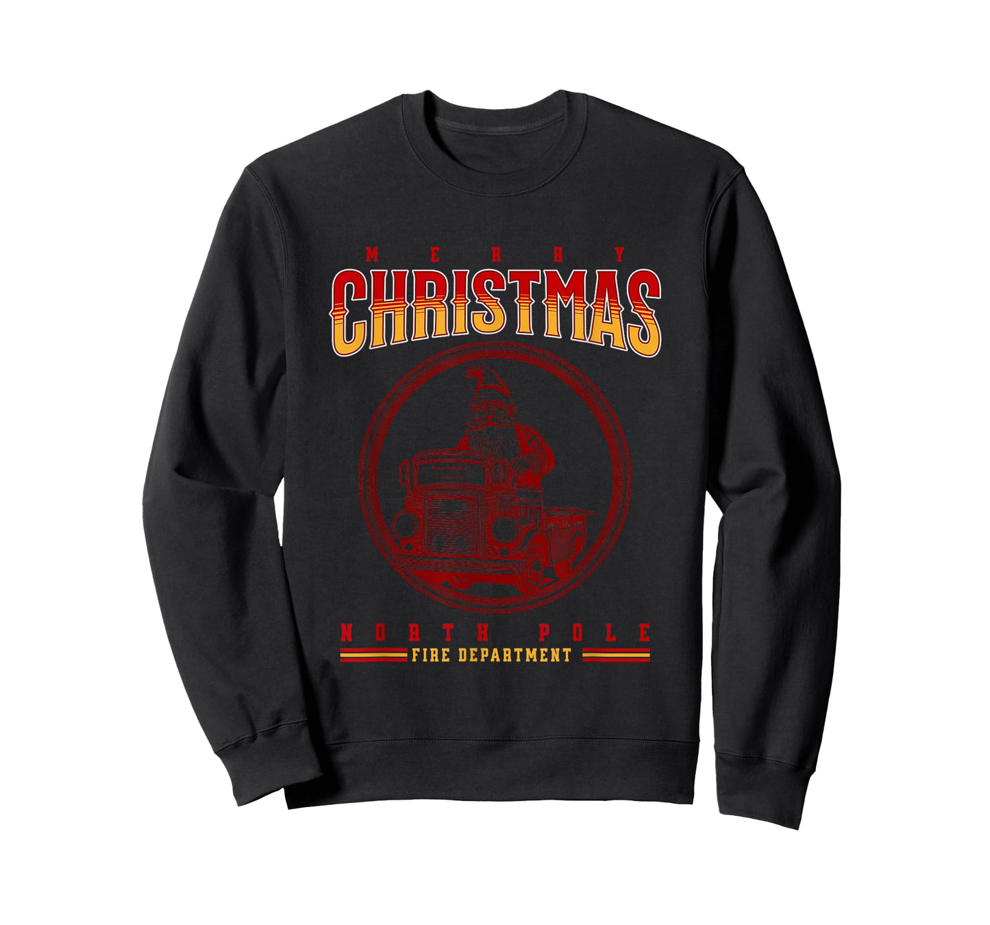 Christmas Firefighter Santa, North Pole Fire Department T-Shirt