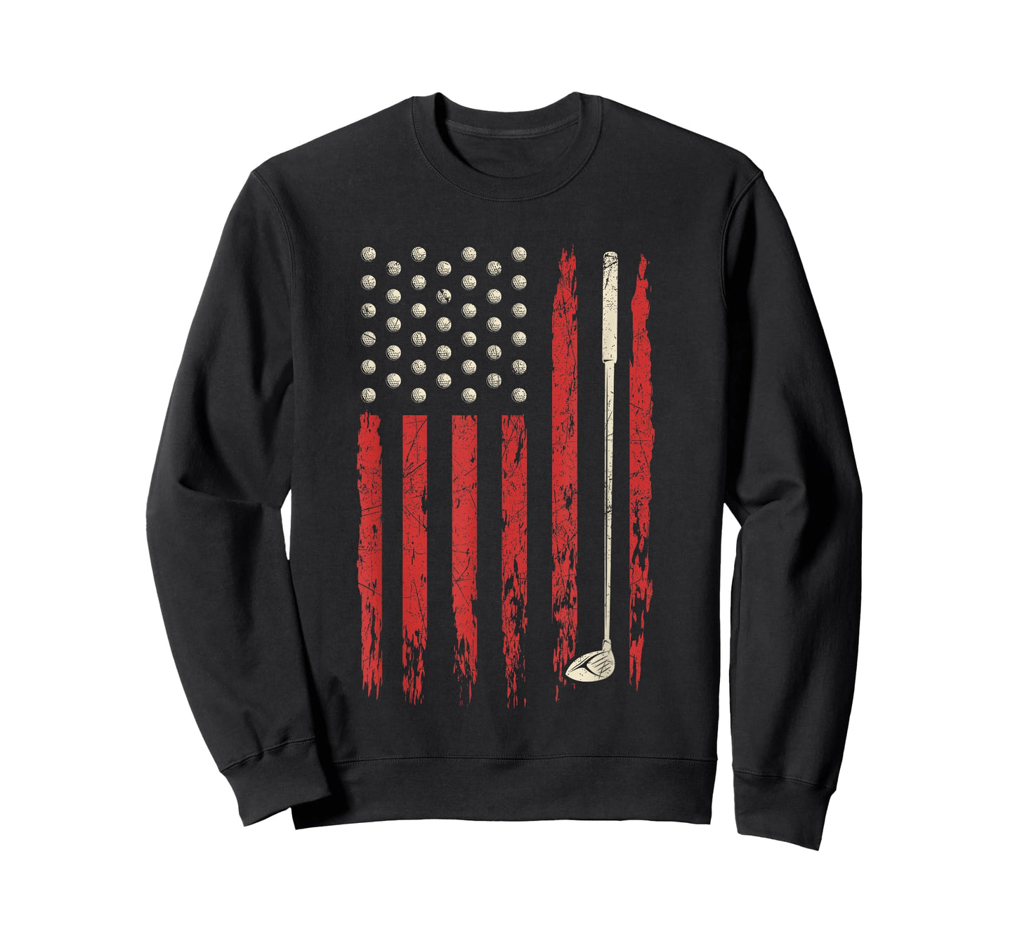 Patriotic American Flag Golf Vintage USA Flag Golfer Men T-Shirt