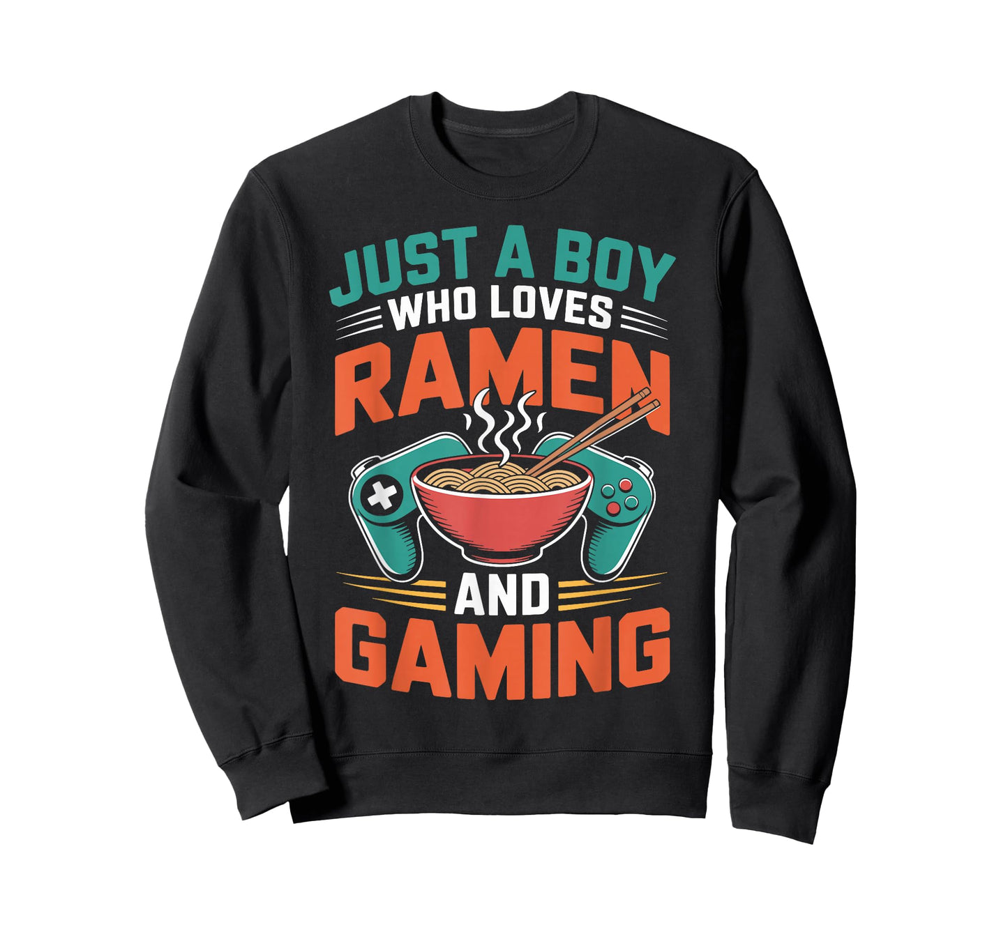 Just A Boy Who Loves Ramen and Gaming Funny Gaming and Ramen T-Shirt