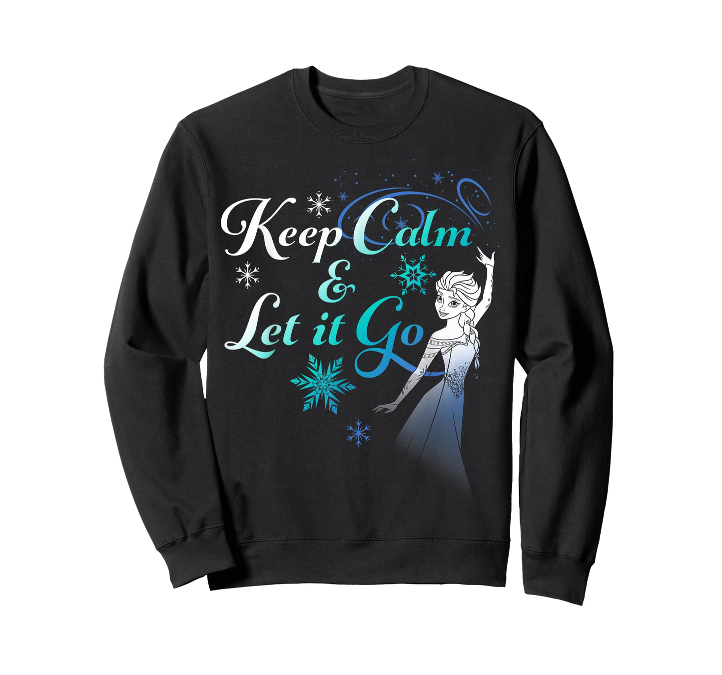 Disney Frozen Elsa Keep Calm & Let It Go Snowflake Portrait T-Shirt