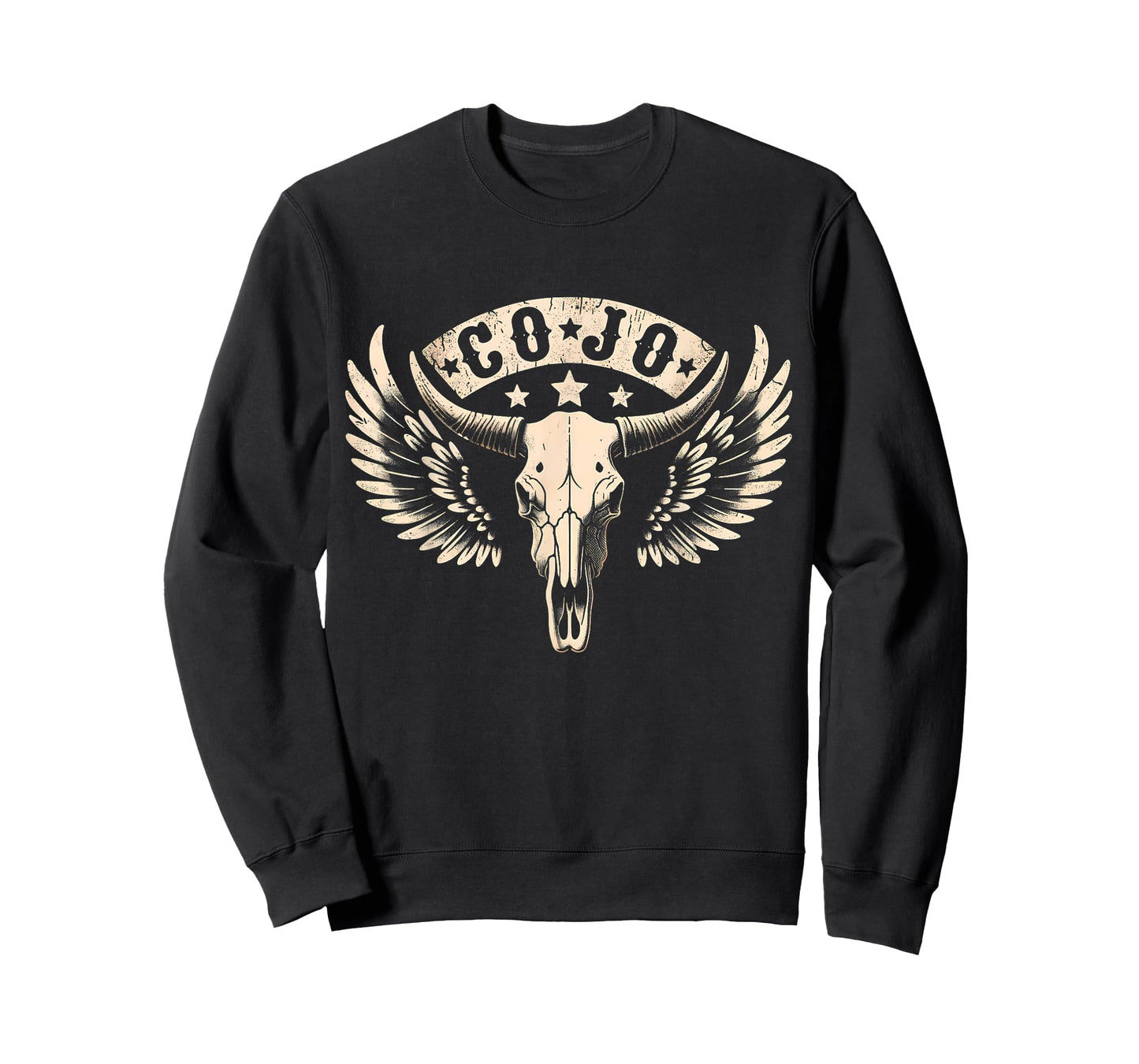 Distressed Cojo Name & Bull-Skull Retro Country Music T-Shirt