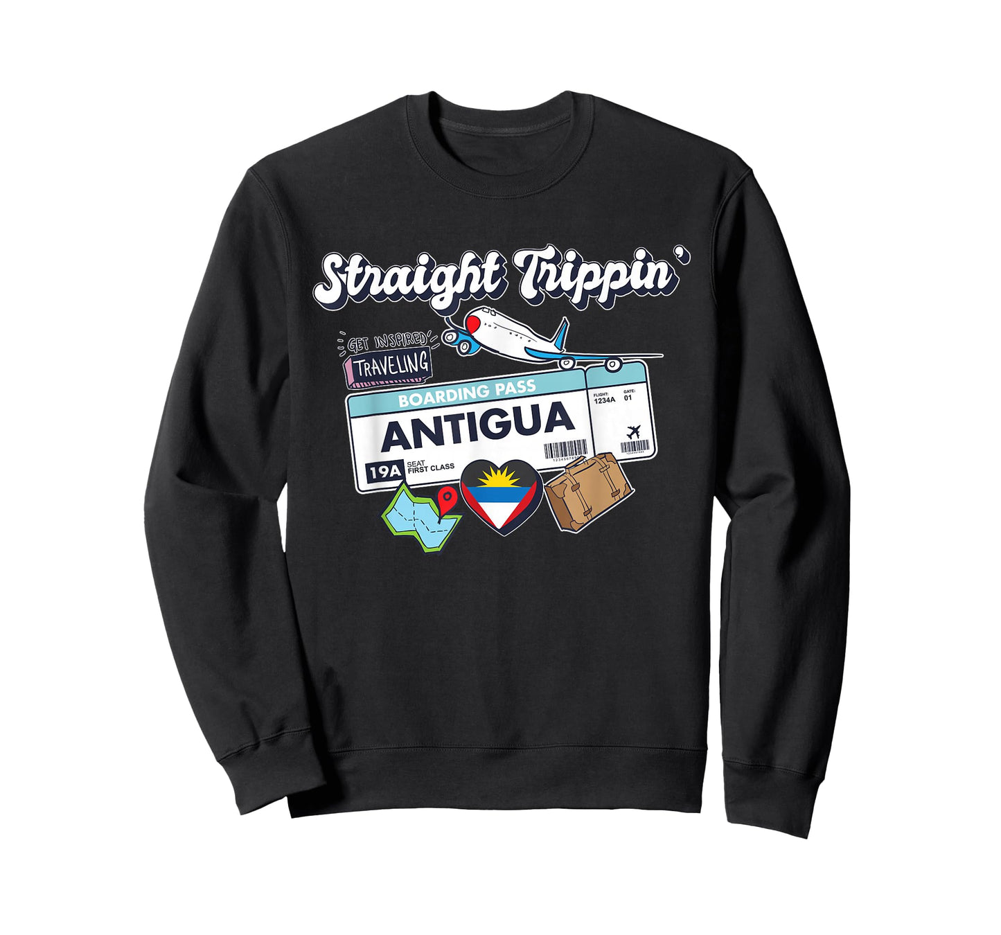 Straight Trippin' Antigua Vacation Tour Travel Trip Matching T-Shirt