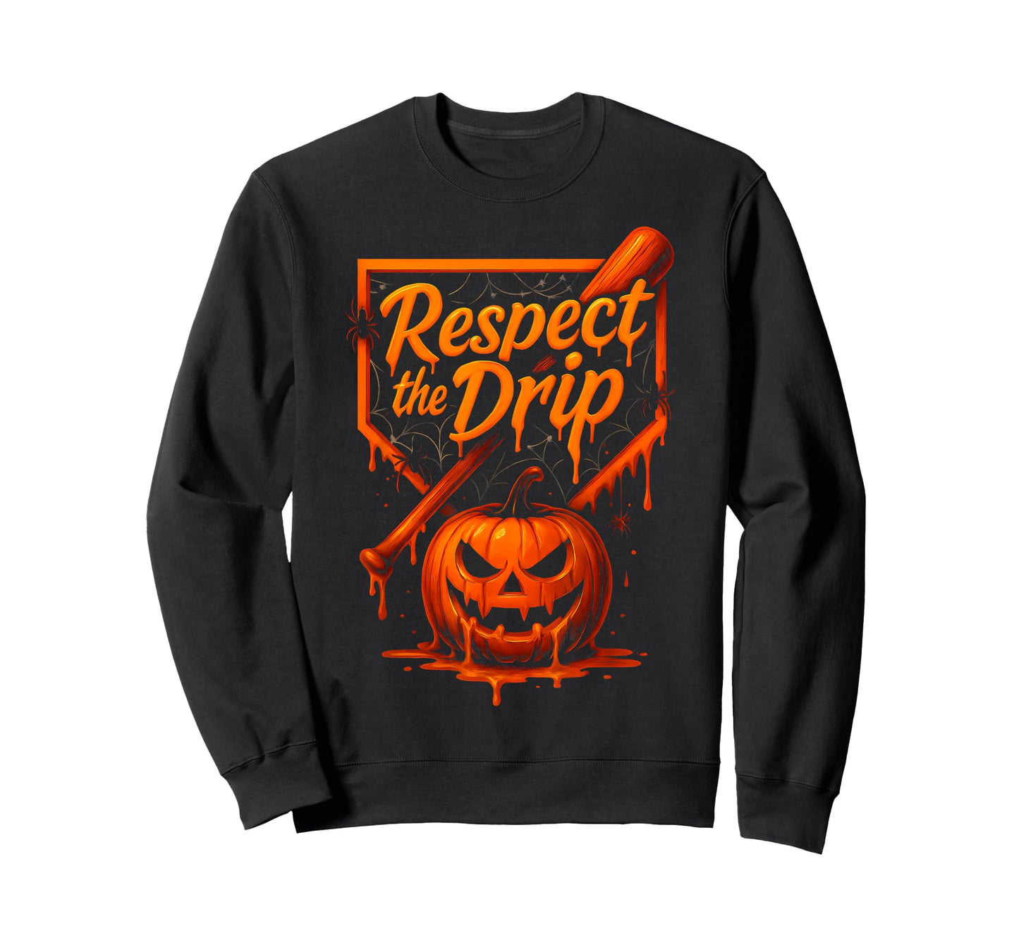 Respect The Drip Baseball Halloween Ice Cream Drip T-Shirt