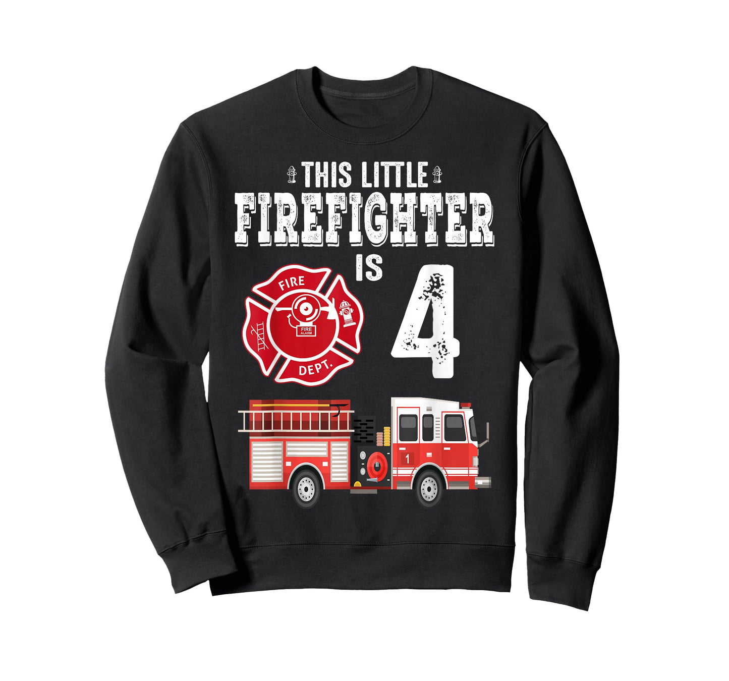 Sound The Alarm I'm 4 Funny Future Firefighter Birthday T-Shirt