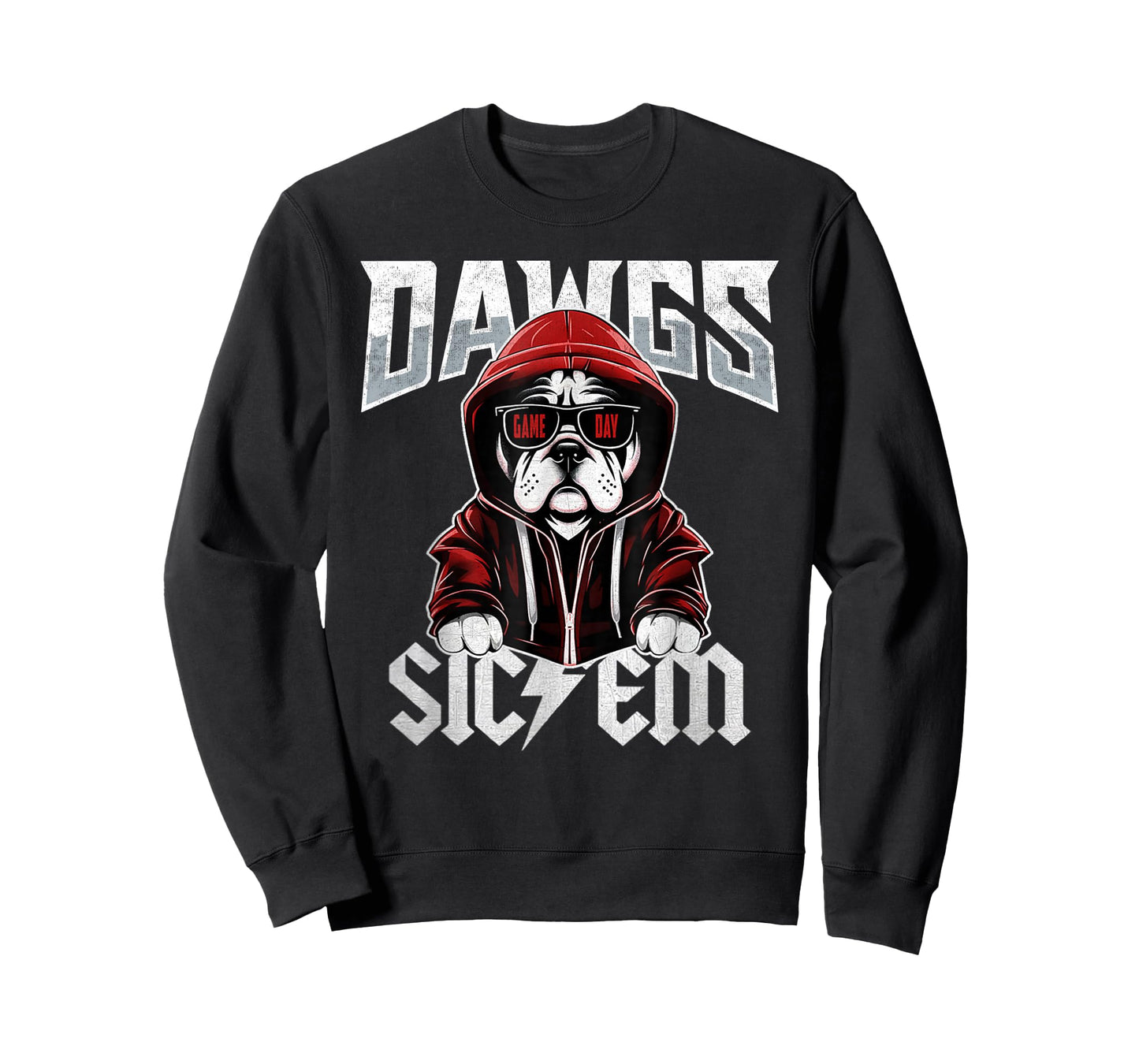 Sic Em Bulldog Distressed - Dawgs Bulldog Spirit Evergreen T-Shirt
