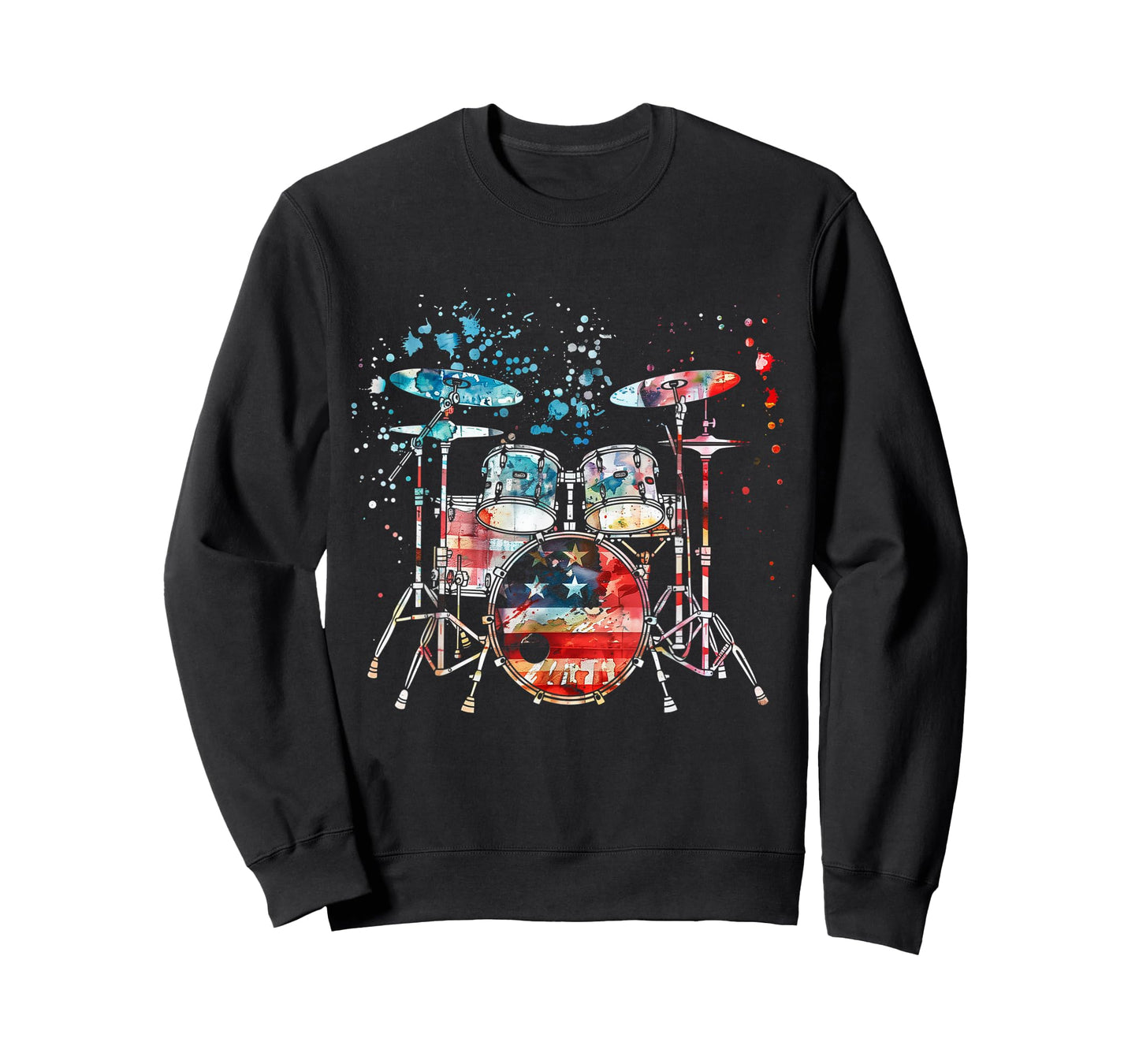 Drummer US Flag Drum Set Country Music Patriotic T-Shirt