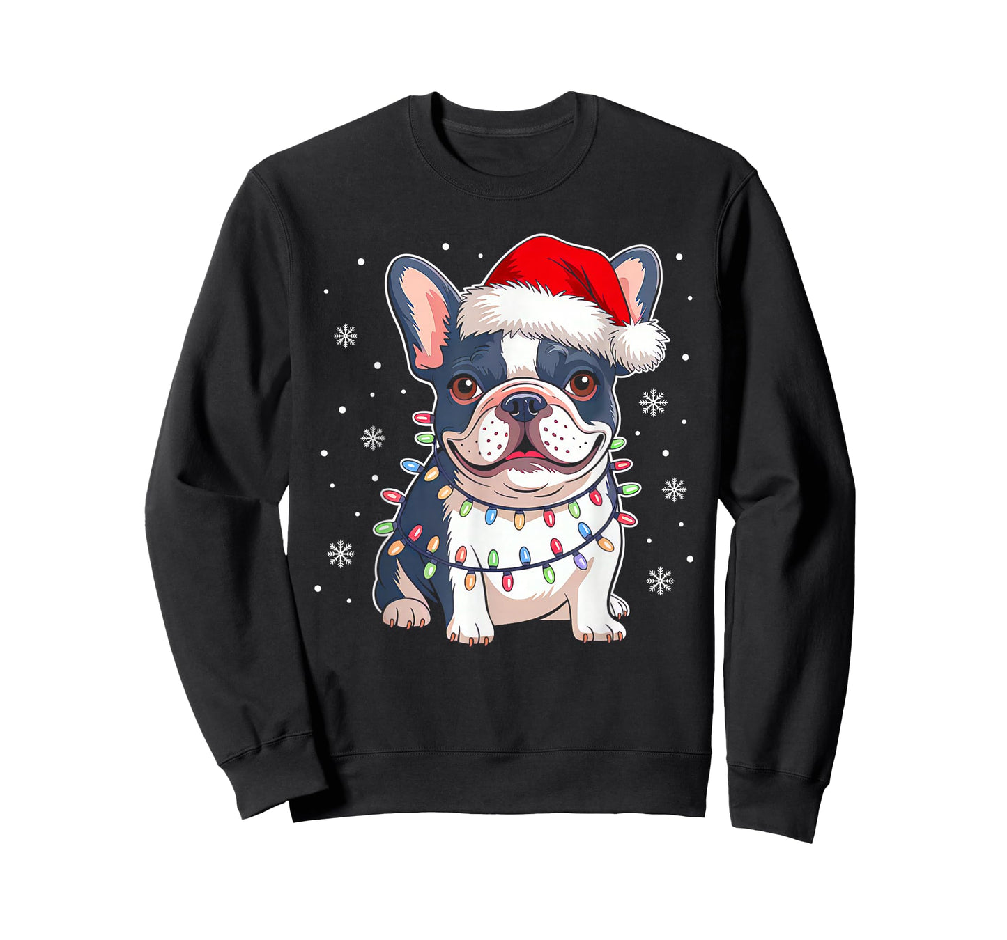 French Bulldog Dog Tree Christmas Lights Funny Xmas Pajamas T-Shirt