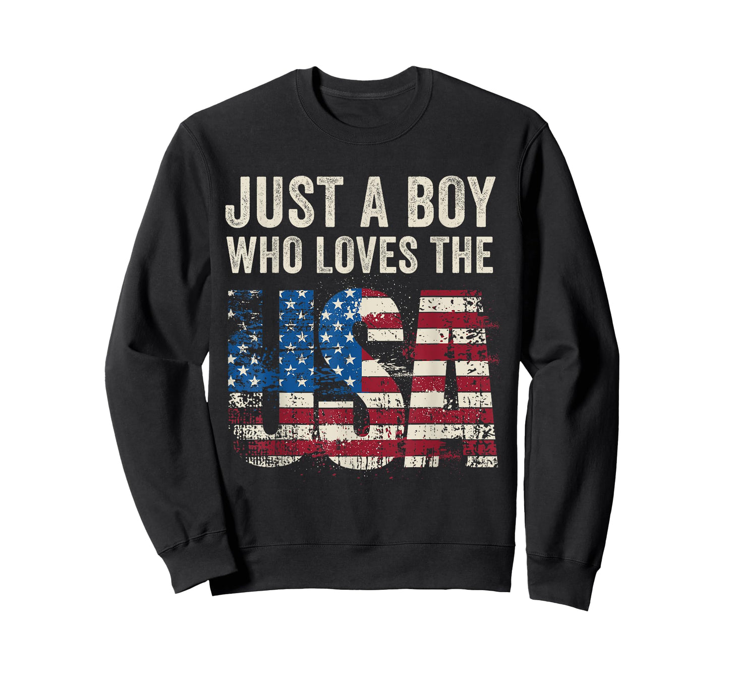 Just a Boy Who Loves the USA July 4th Patriotic US Flag T-Shirt