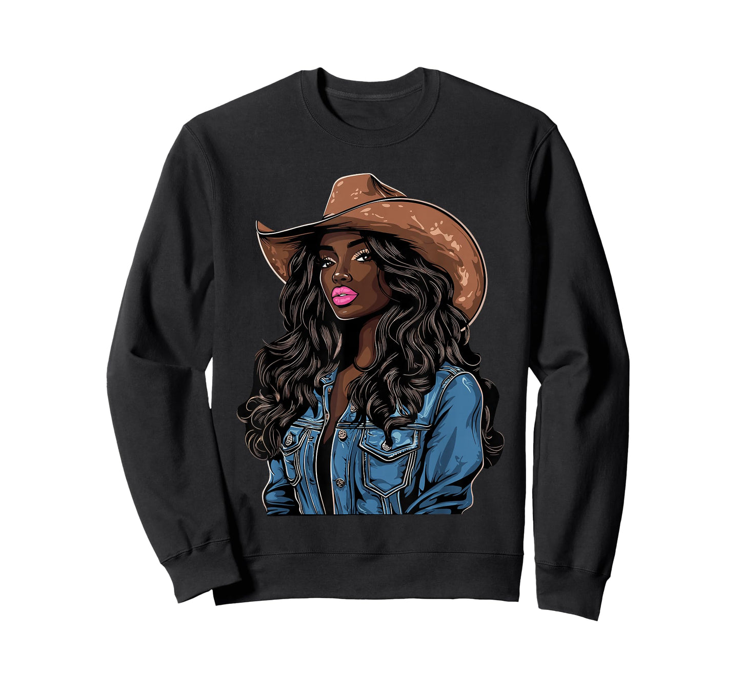 Black African American Cowgirl Western Country Texas Rodeo T-Shirt