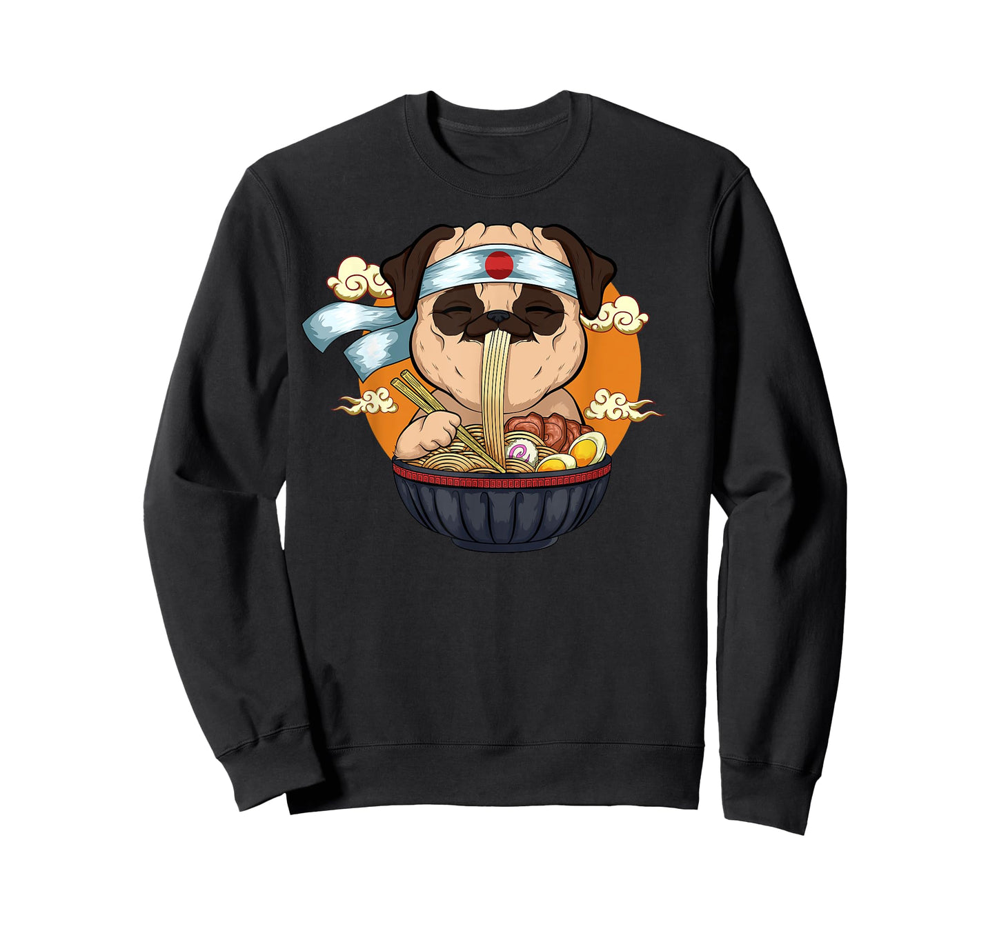Japanese Ramen Pug Design Kawaii Anime Pug Dog Ramen Noodles T-Shirt