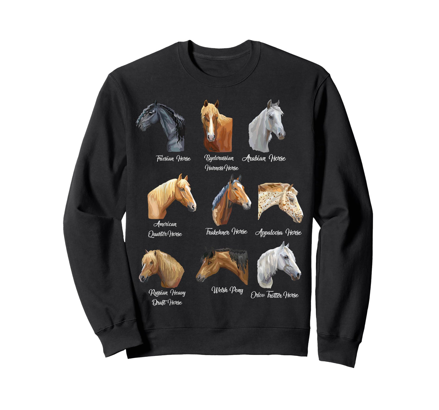 Horse Breeds Equestrian Horseback Riding Gift for Girls T-Shirt