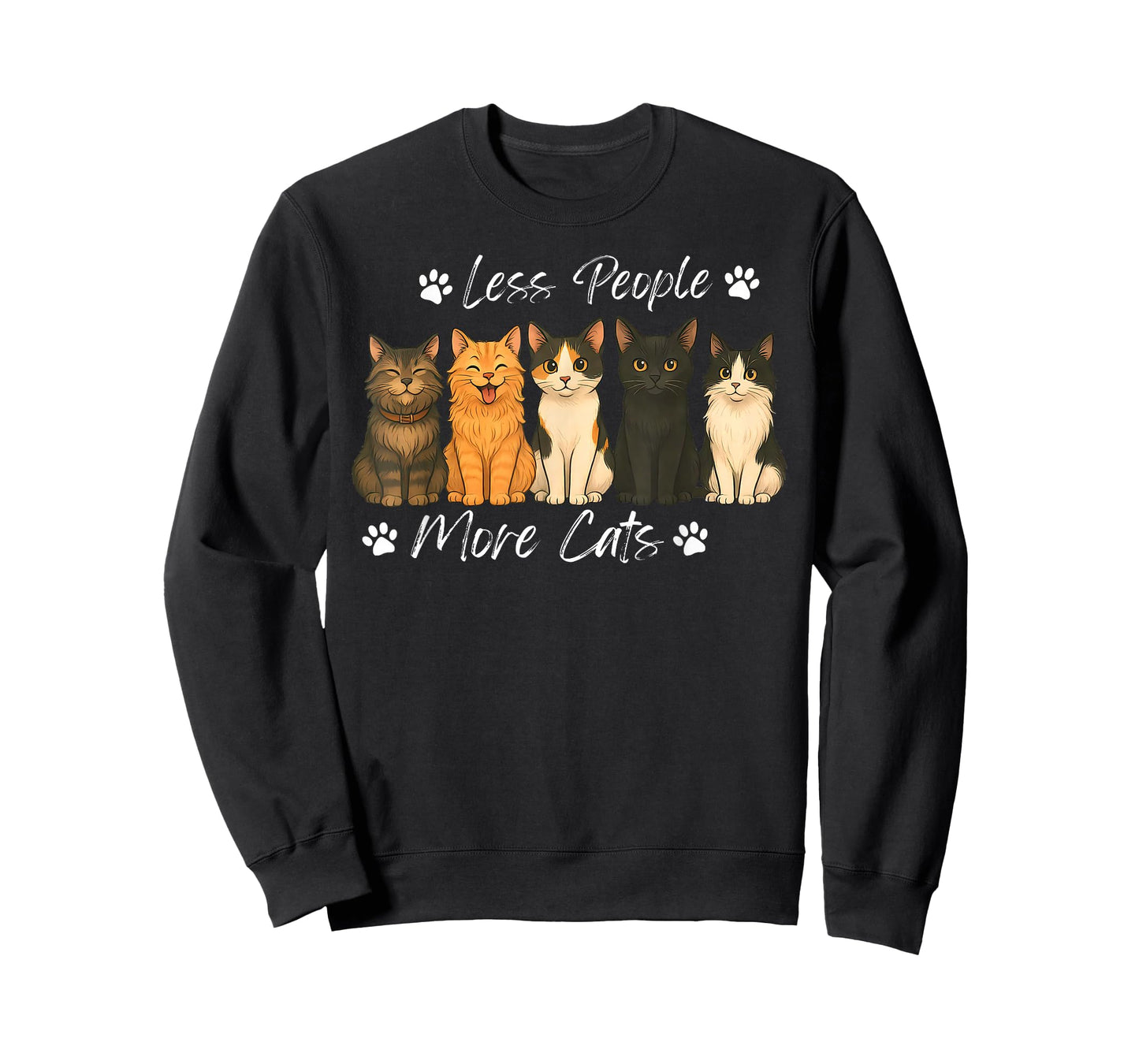 Less People More Cat Cute Kitten Cat Mom Cat Dad Pet Lover T-Shirt