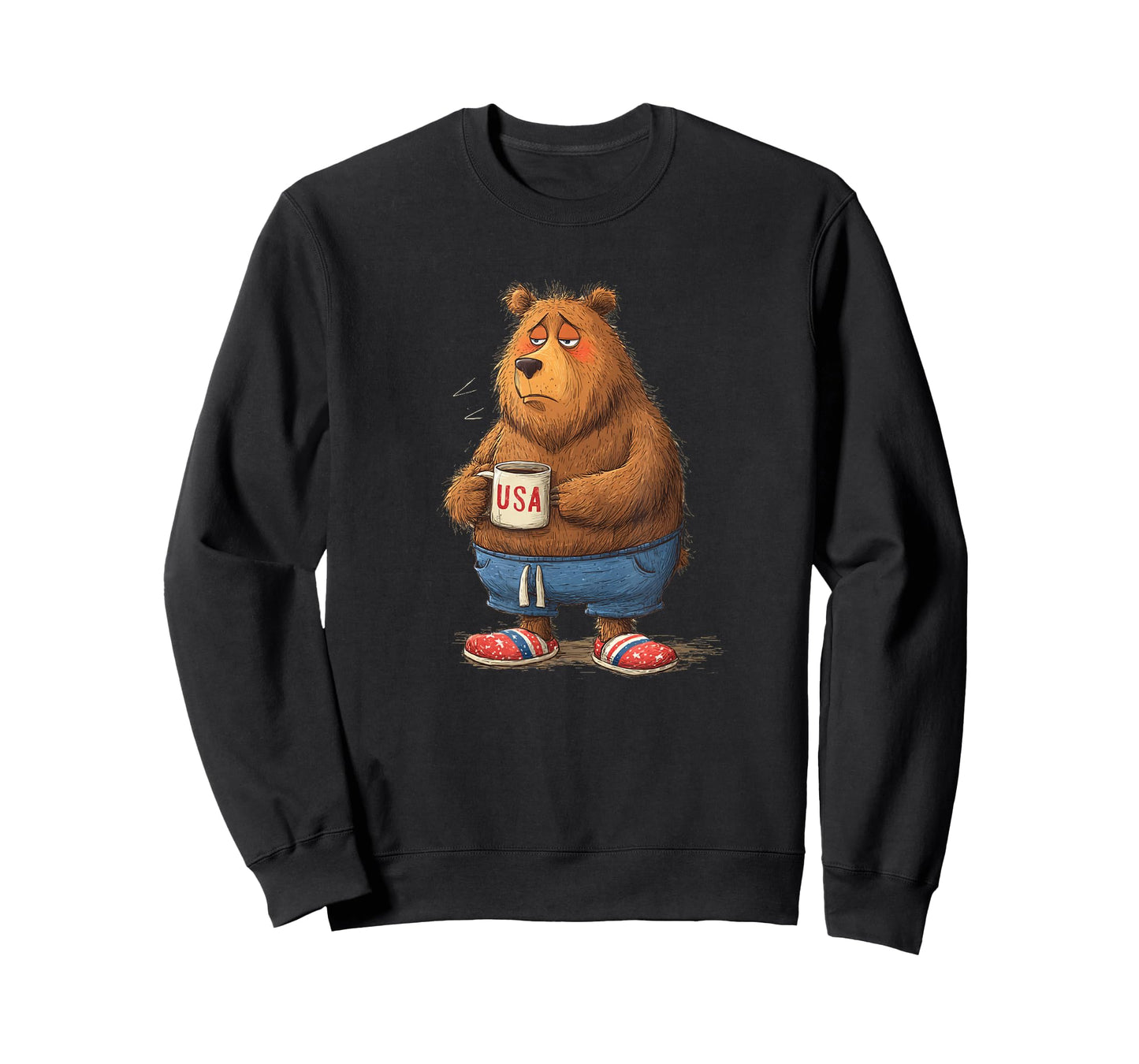 Amazing Bear with US Mug for a Cool Morning Look T-Shirt