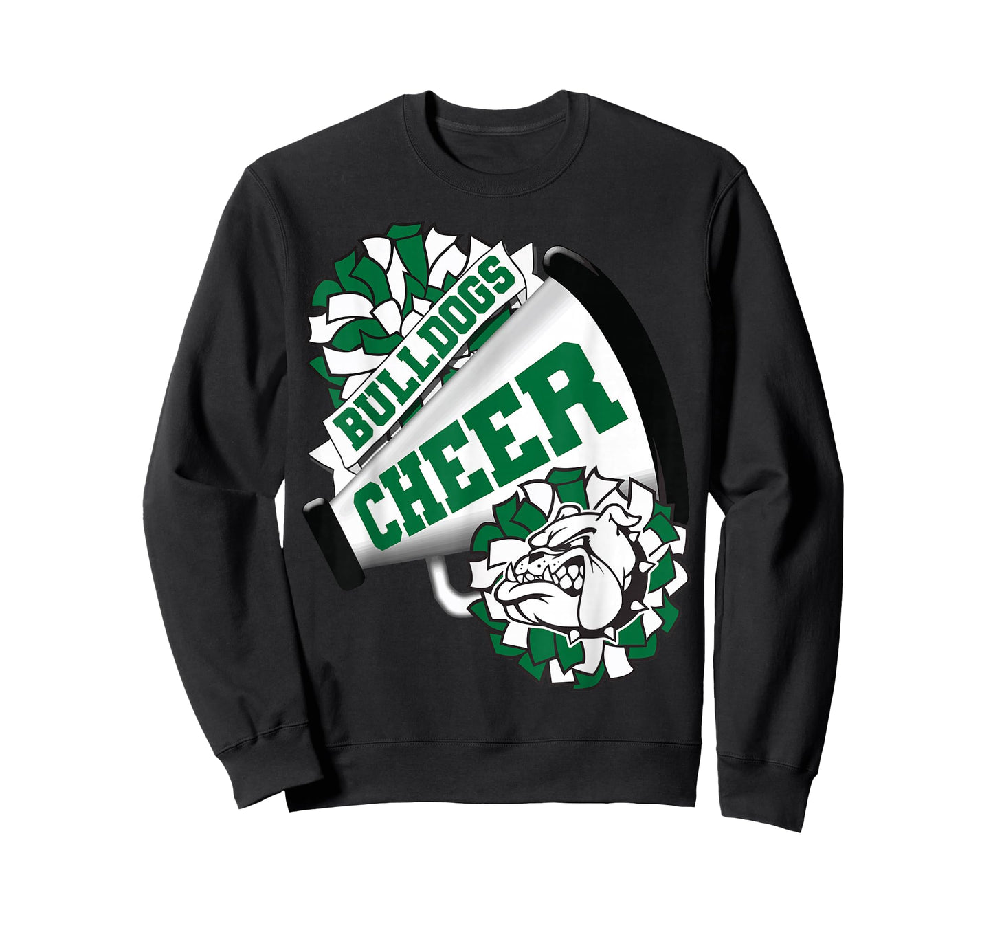 Bulldogs Cheerleading Back to School Cheer Team Spirit Green T-Shirt