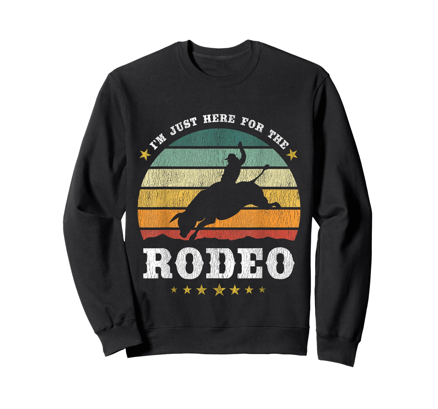 I'm Just Here For The Rodeo Western Texan Retro Design T-Shirt