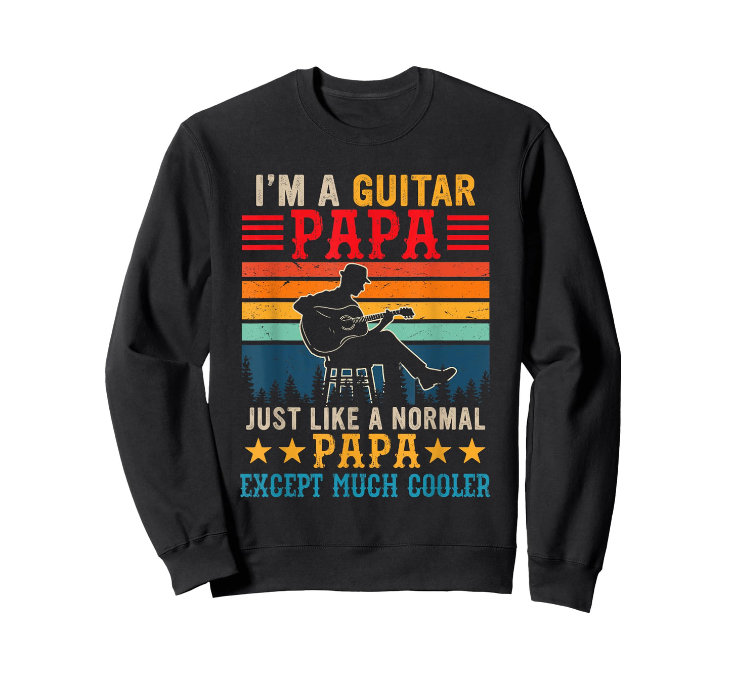Vintage Retro I'm A Guitar Papa Definition Much Cooler T-Shirt