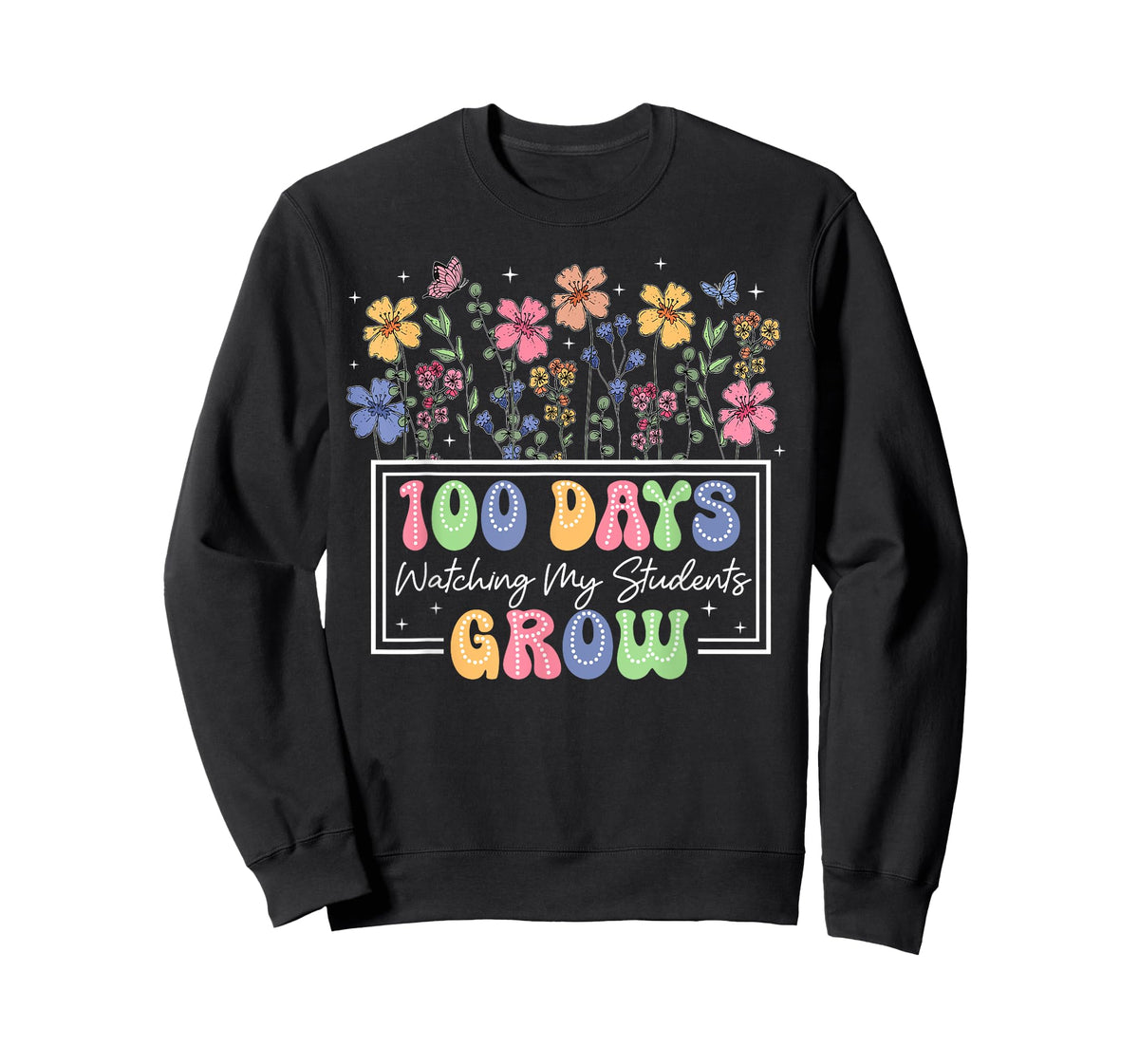 100 Days Of School Watching My Students Grow Boho Flowers T-Shirt