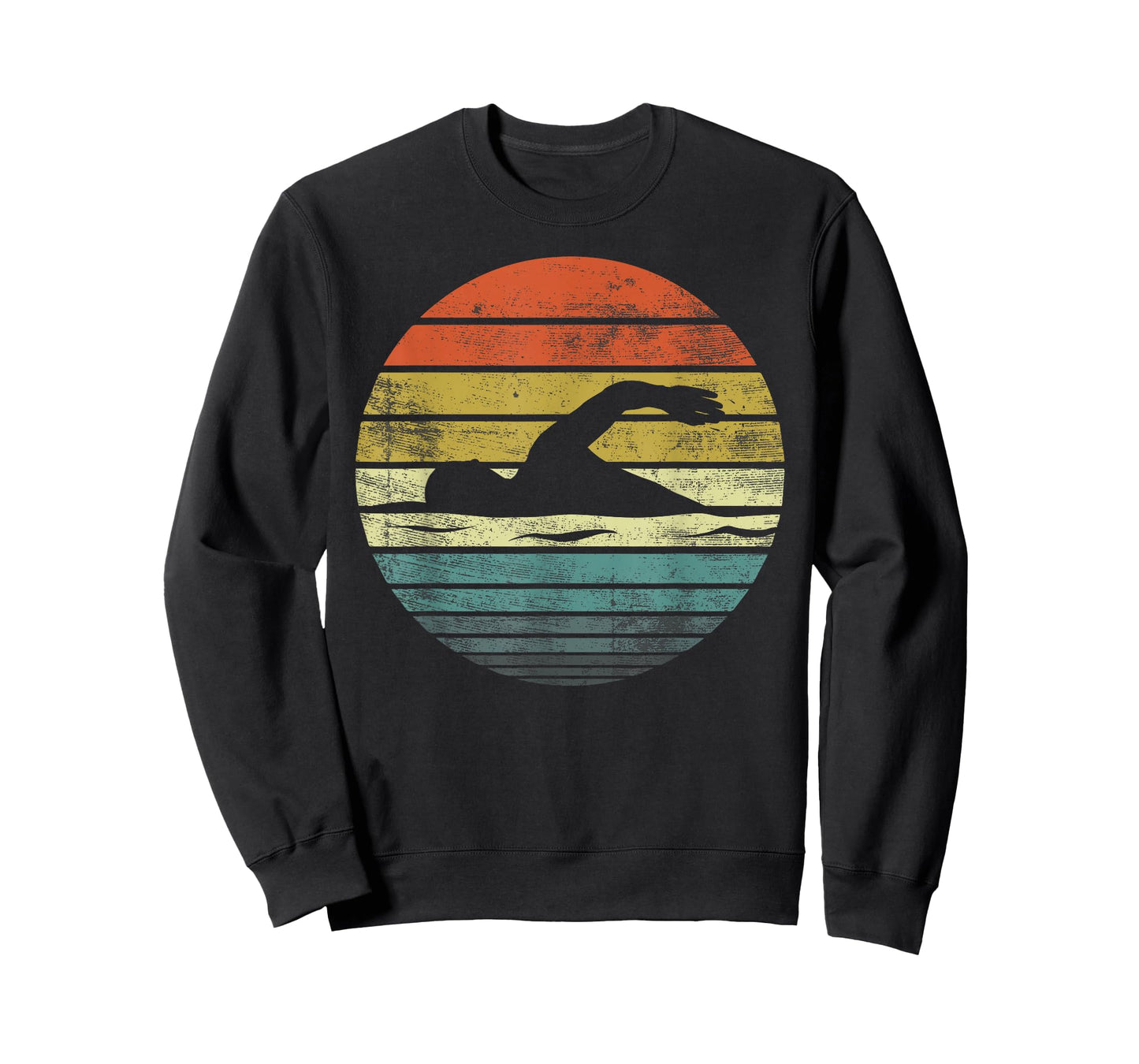Swimmer Gifts Funny Retro Vintage Sunset Swim Coach Swimming T-Shirt