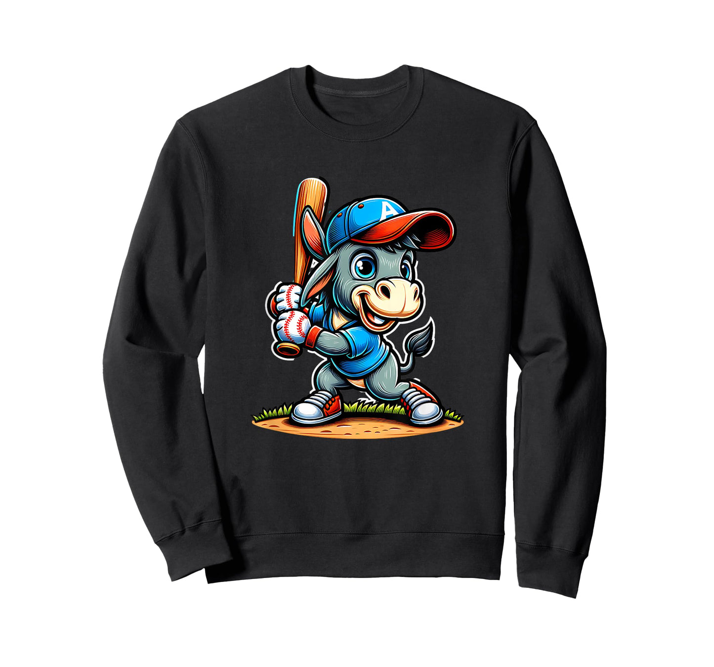 Funny Baseball Donkey Player Humor Design For Sports Lovers T-Shirt