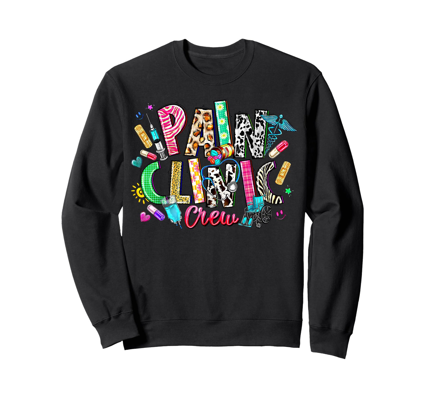Retro Leopard Pain Clinic Crew Nurse Pain Management Nurse T-Shirt