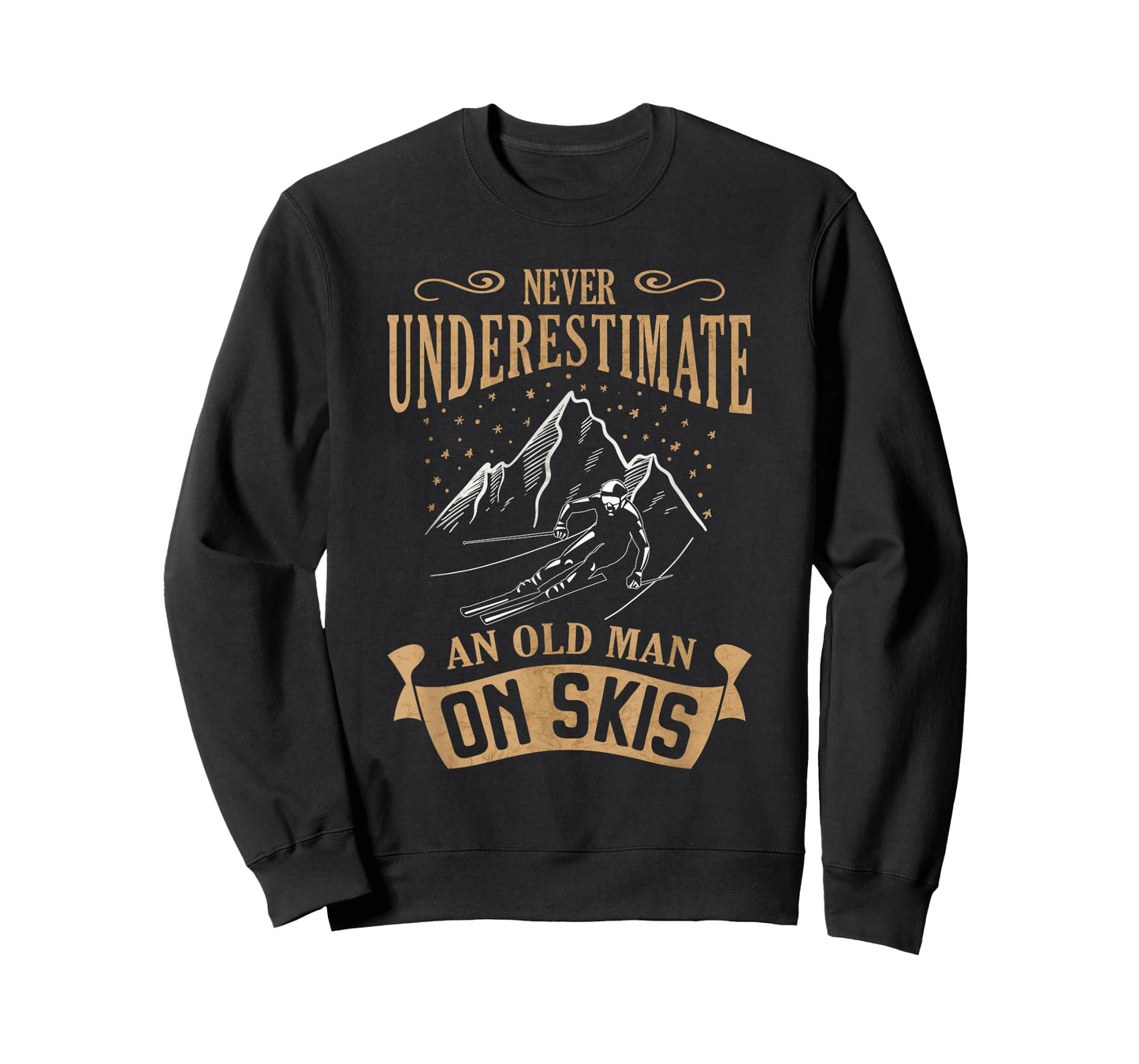Never Underestimate an Old Man on Skis Skier Skiing T-Shirt