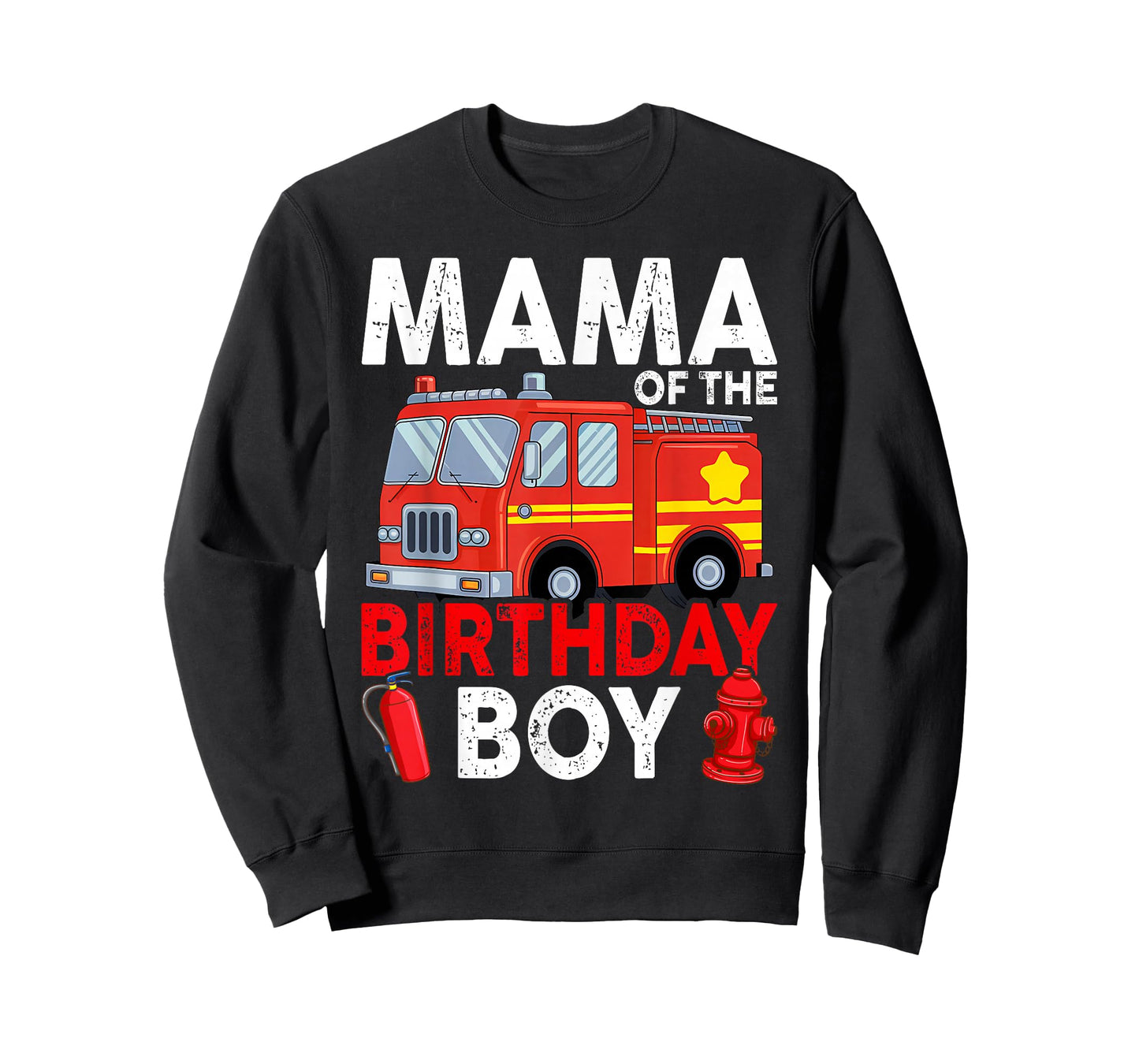 Mama of the Birthday Boy Fire Truck Firefighter Family Party T-Shirt