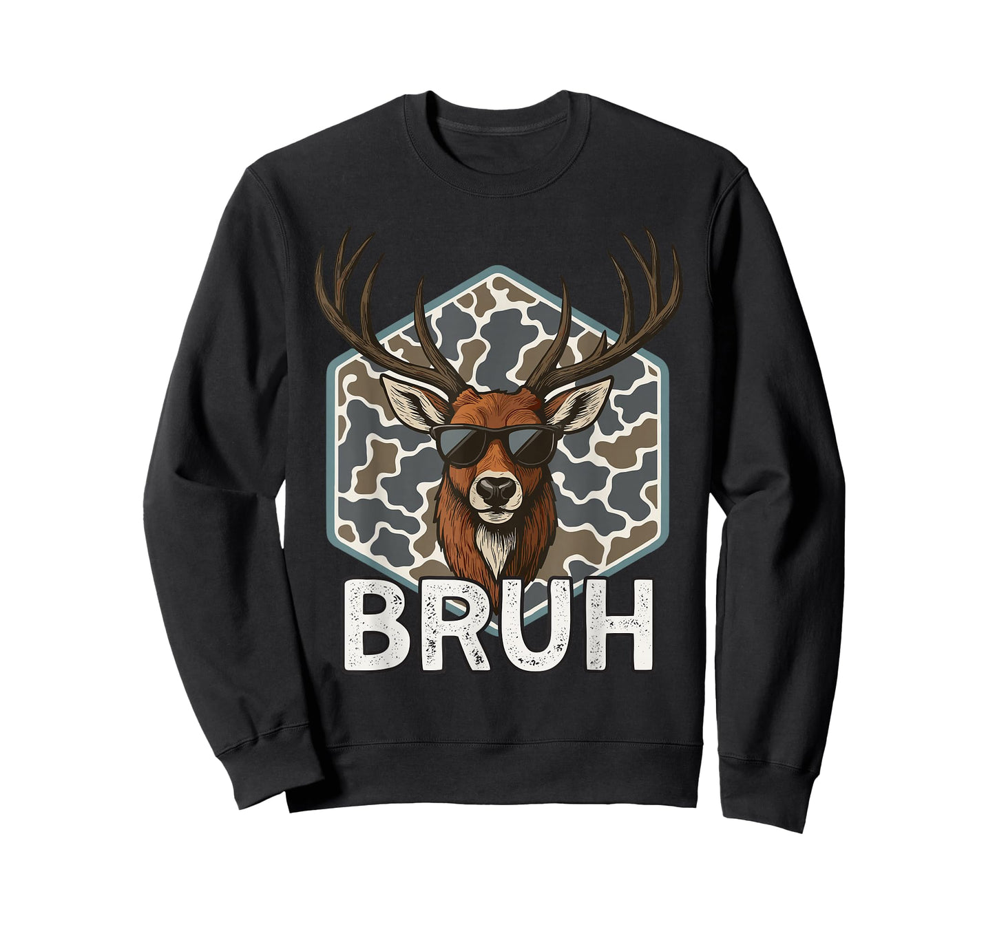 Bruh Deer Hunter Funny Deer Hunting Camo Men Teens Boys Kids T-Shirt