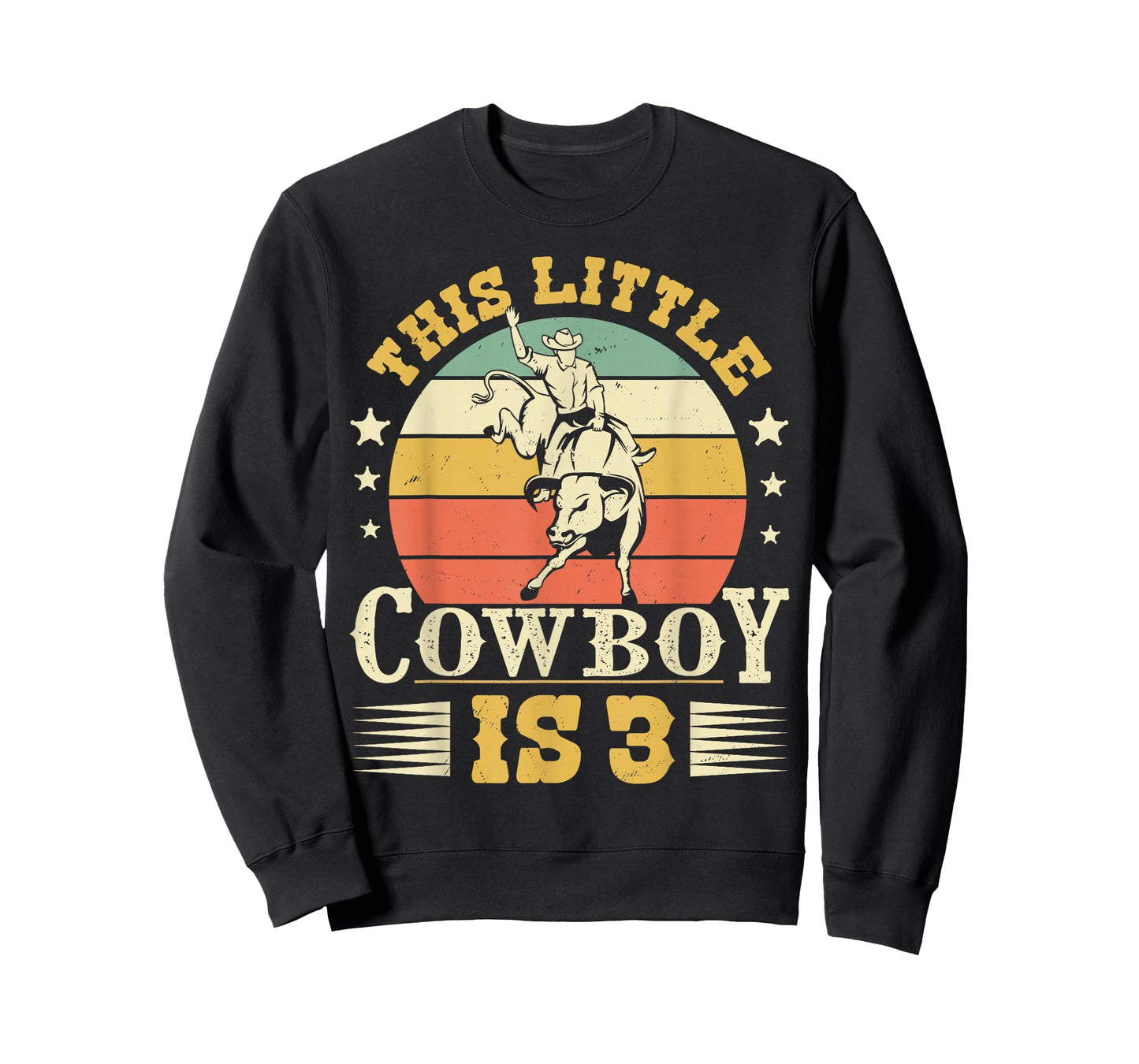 This Little Cowboy Is 3 Western Country Rodeo 3rd Birthday T-Shirt