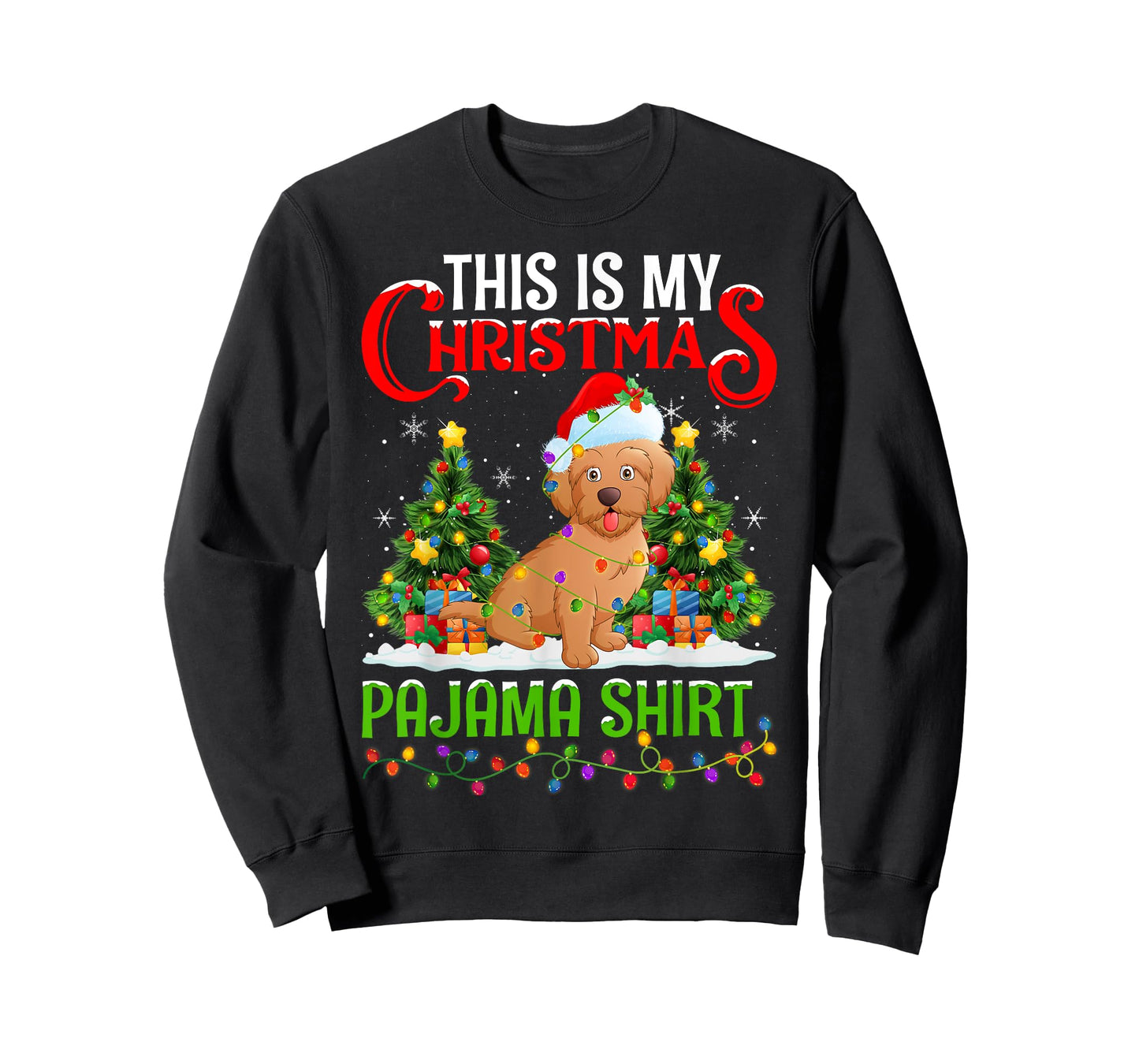 Maltipoo Dog Xmas Lights This Is My Christmas Pajama T-Shirt