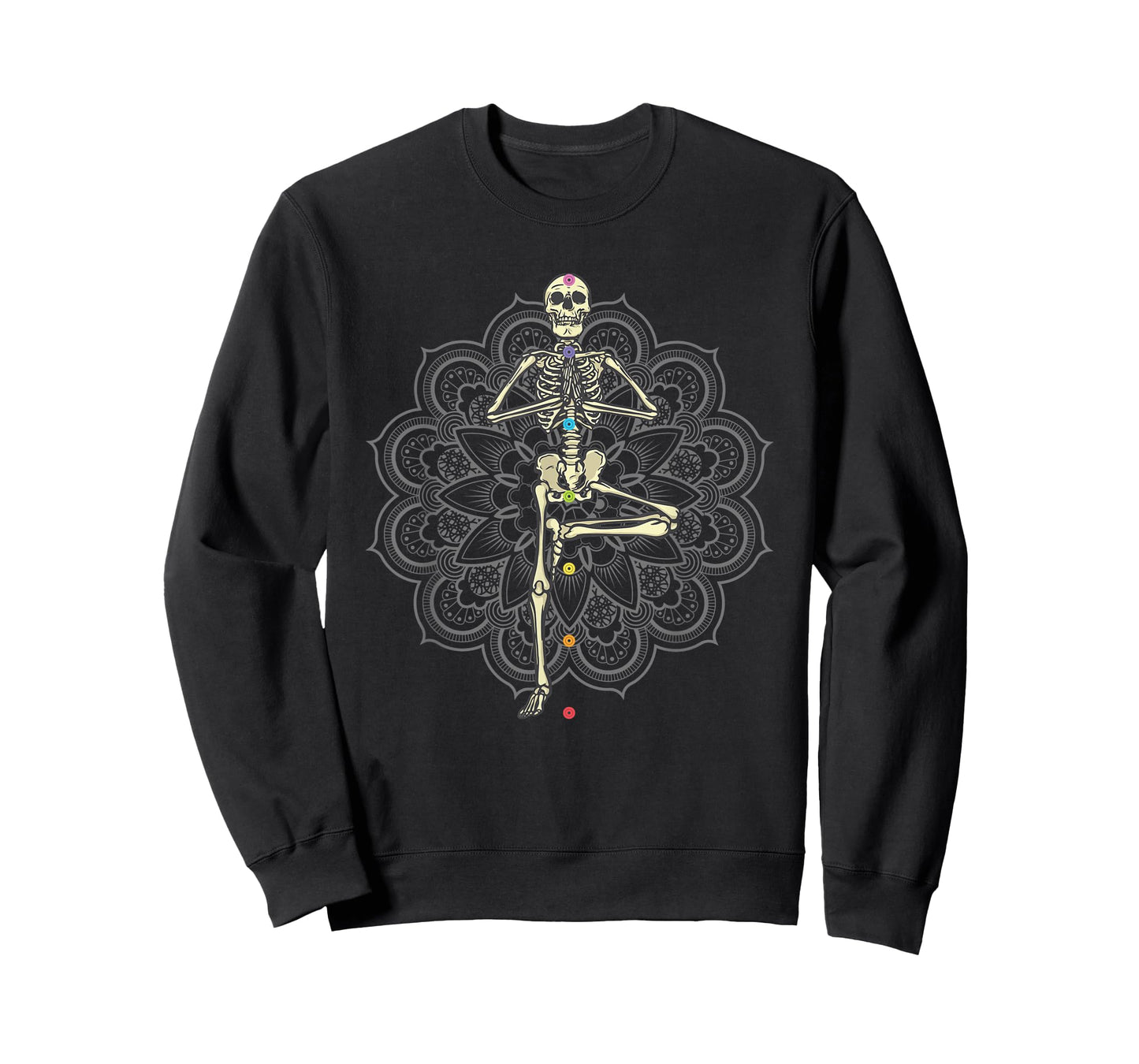 Yoga Skeleton in Vriksasana Pose Chakra T-Shirt