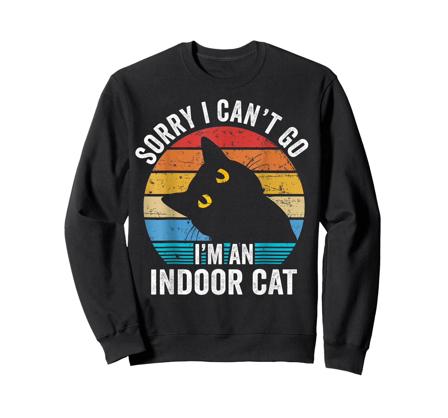 Sorry I Can't Go I'm an Indoor Cat Lover Retro Funny Kitty T-Shirt