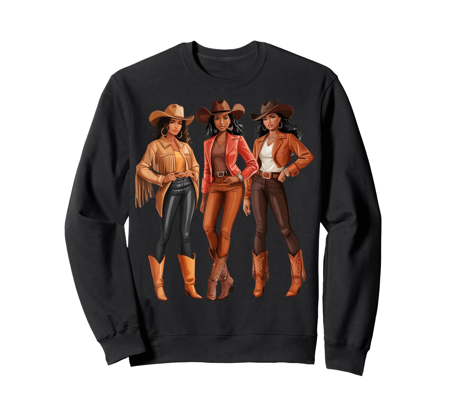 Black African American Cowgirl Western Country Texas Rodeo T-Shirt