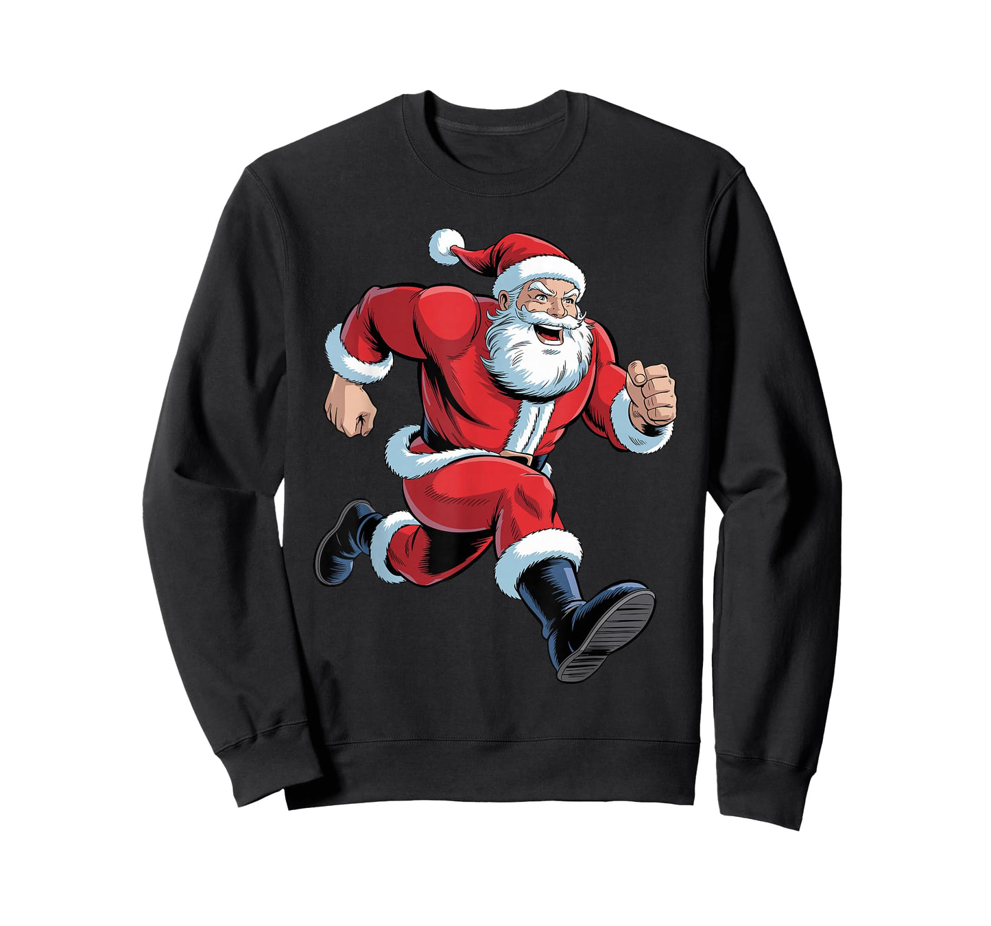 Santa Running Funny Christmas Cross Country XC Runner Pajama T-Shirt