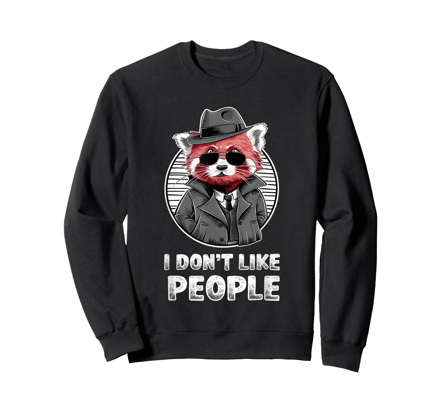 Red Panda Sunglasses Manga Anime Style "I Don't Like People" T-Shirt