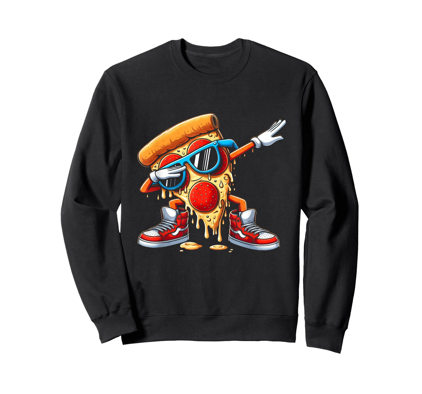 Dabbing Pizza Slice Dripping Fast Food Lovers Dab Dance T-Shirt