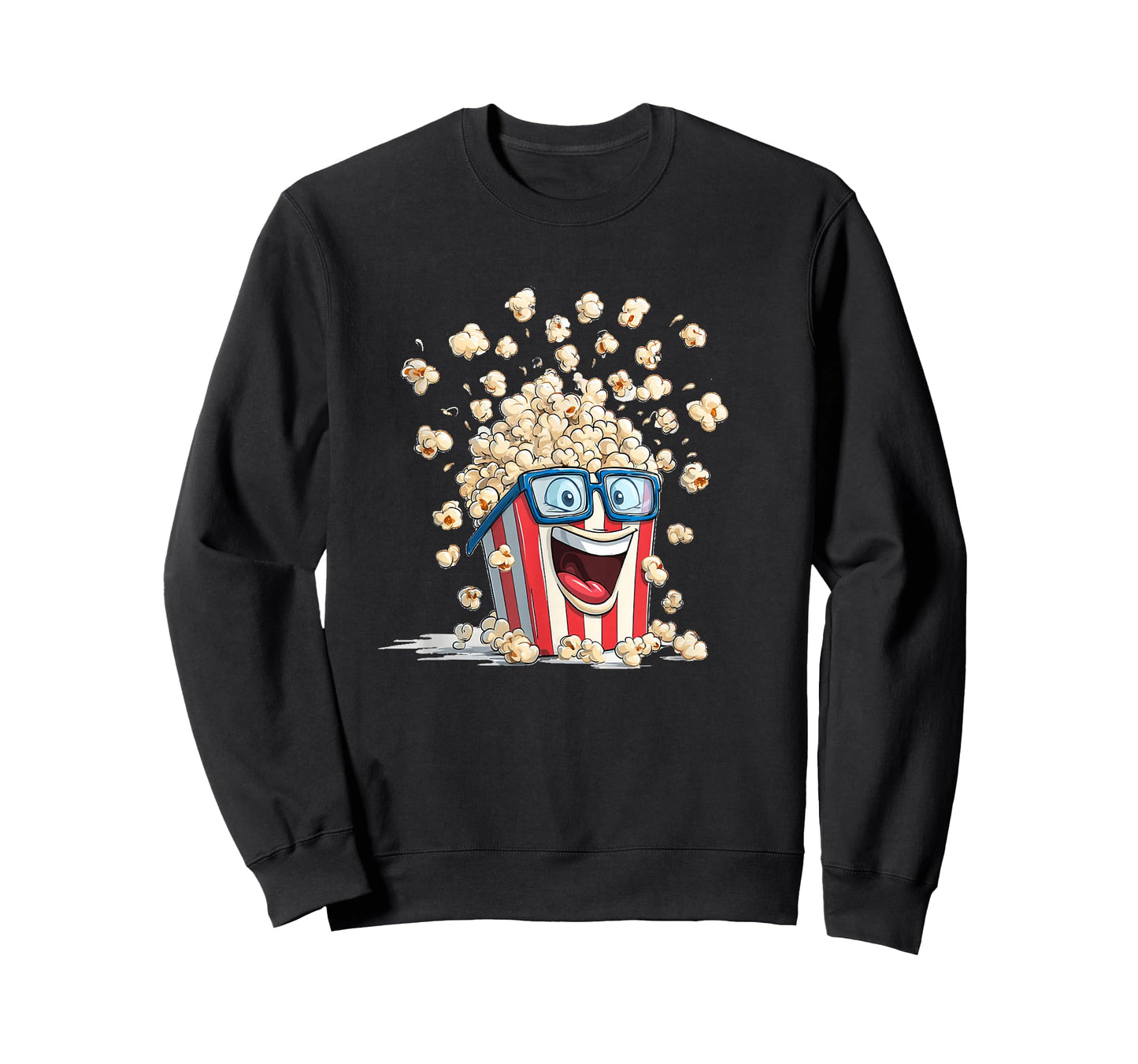 Laughing Popcorn with Glasses for Cinema and Movie Nights T-Shirt